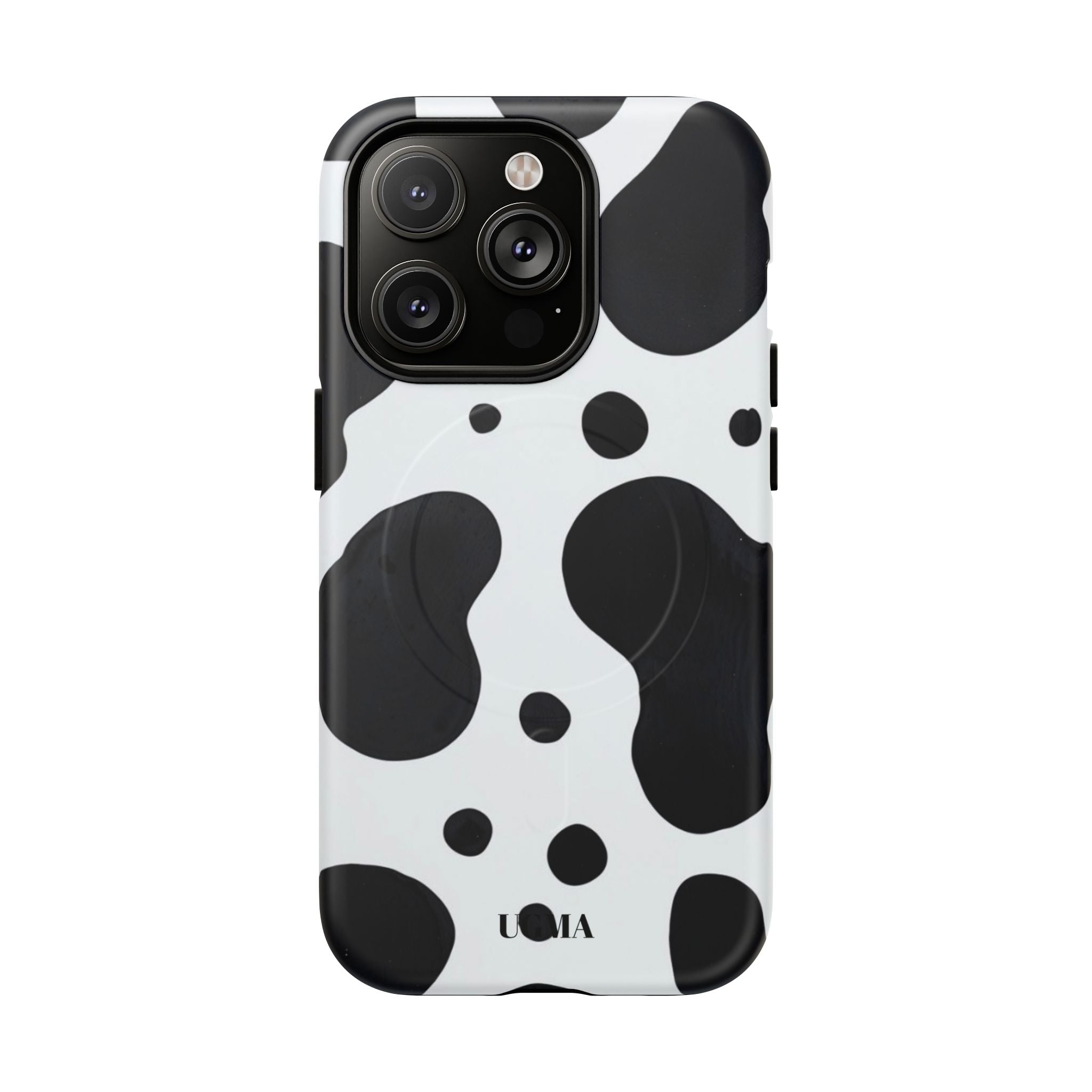 Cow Print Tough Magnetic Phone Case — Black & White Protective iPhone Cover