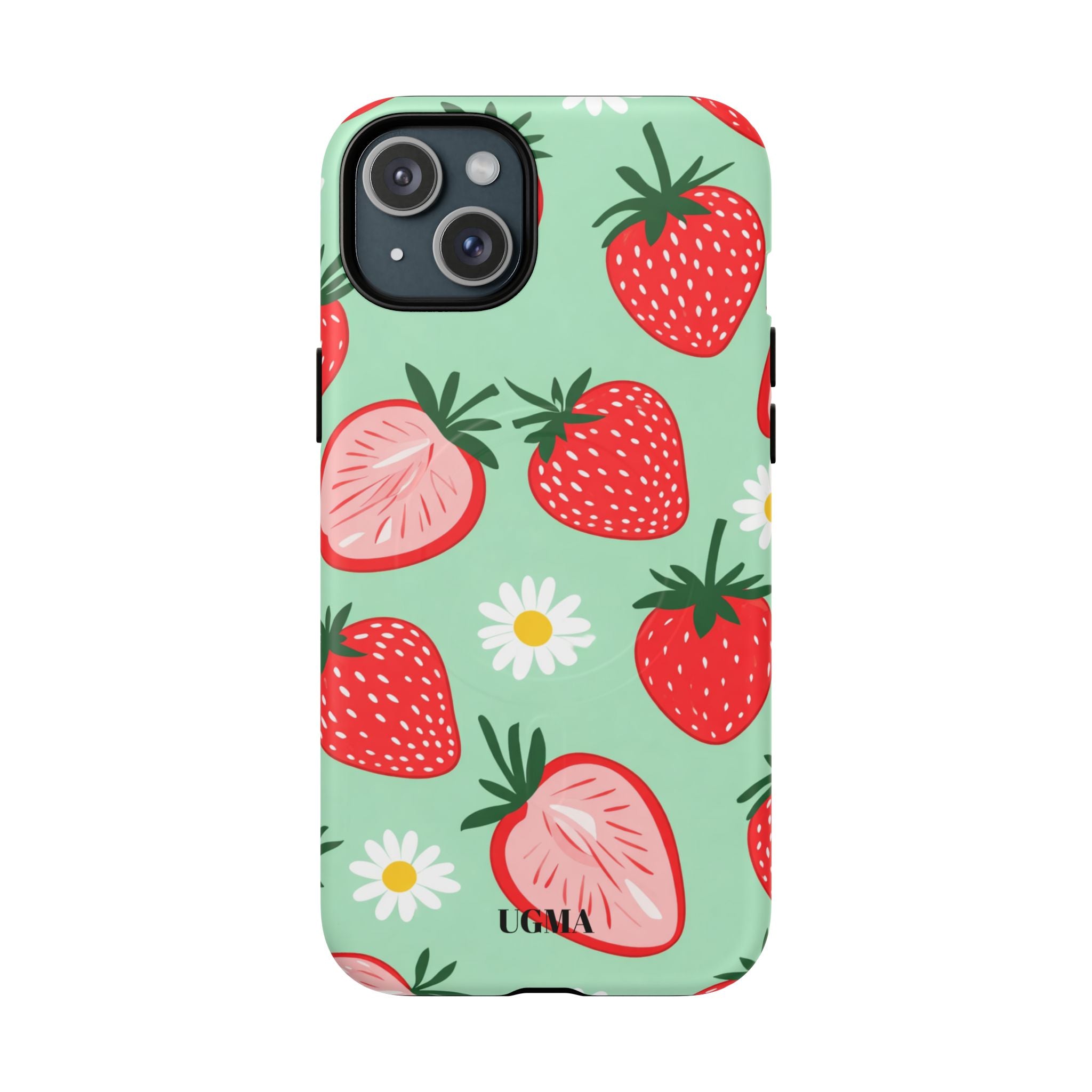Strawberry Daisy Tough Magnetic Phone Case — Protective Floral iPhone Cover