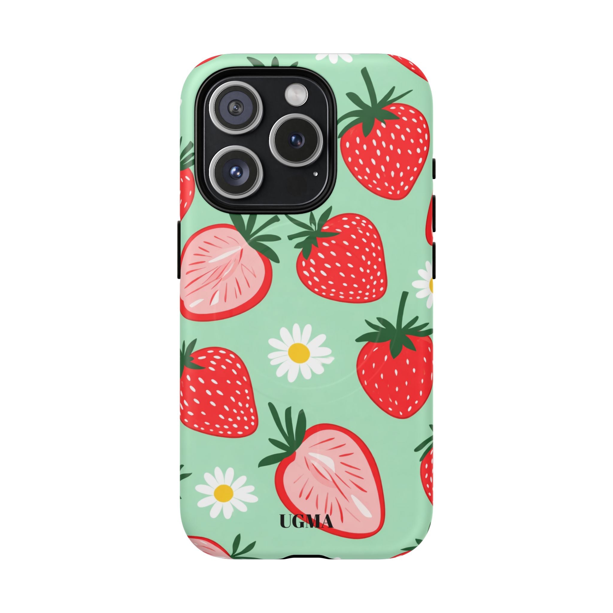 Strawberry Daisy Tough Magnetic Phone Case — Protective Floral iPhone Cover