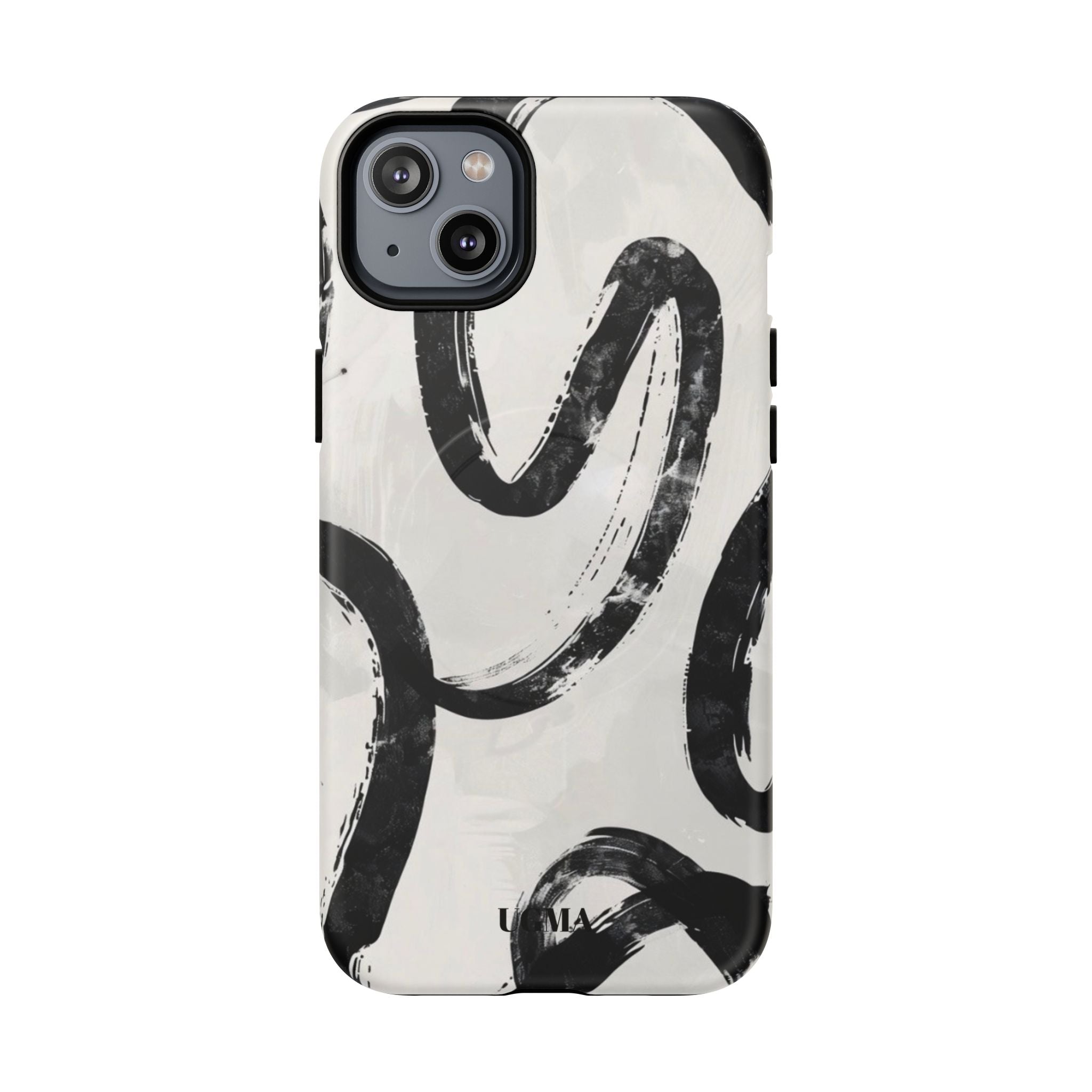 Abstract Black Brushstroke Tough Magnetic Phone Case — Protective Magnetic iPhone Cover
