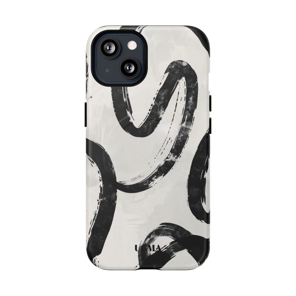 Abstract Black Brushstroke Tough Magnetic Phone Case — Protective Magnetic iPhone Cover