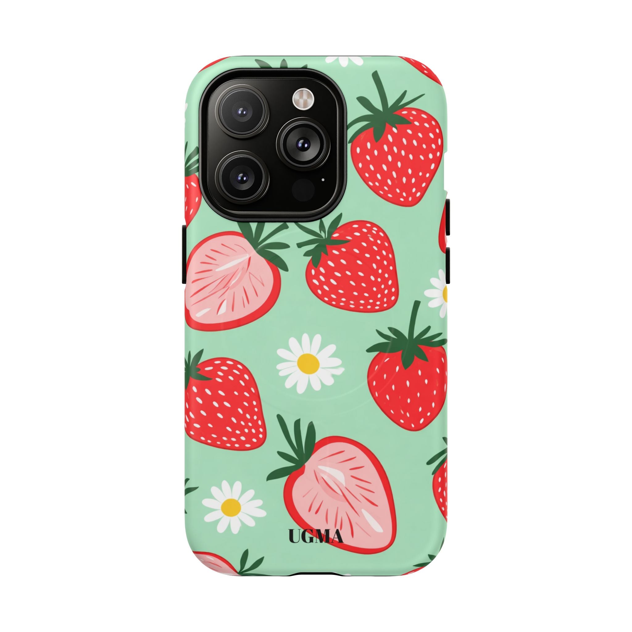 Strawberry Daisy Tough Magnetic Phone Case — Protective Floral iPhone Cover