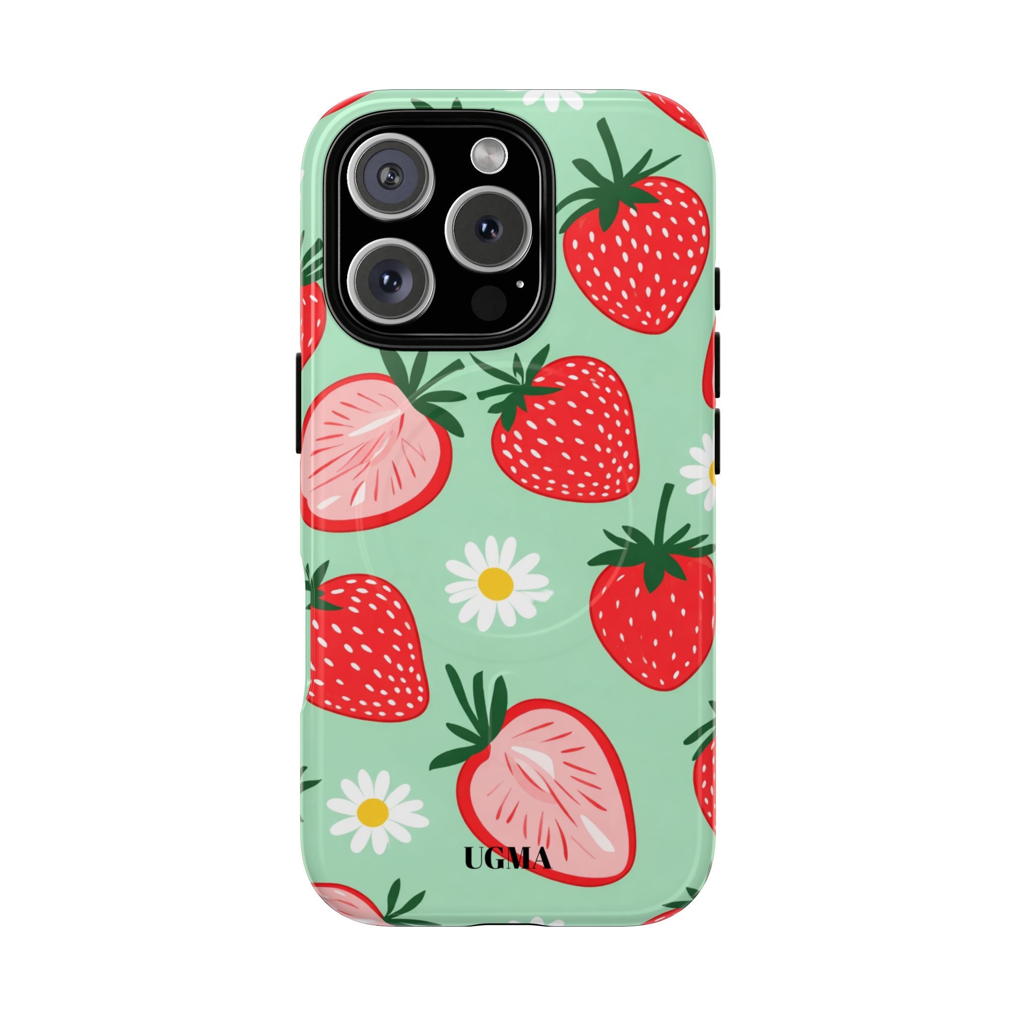 Strawberry Daisy Tough Magnetic Phone Case — Protective Floral iPhone Cover