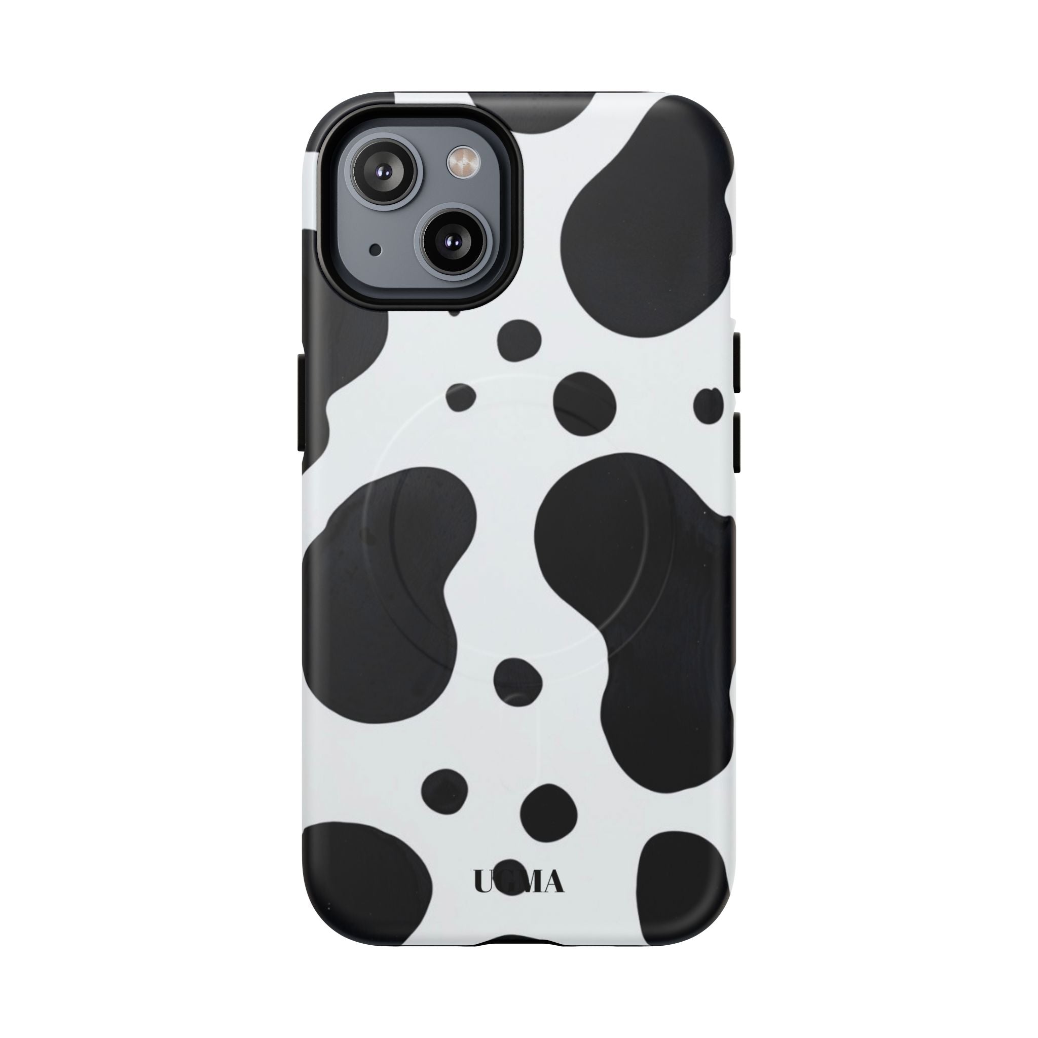 Cow Print Tough Magnetic Phone Case — Black & White Protective iPhone Cover