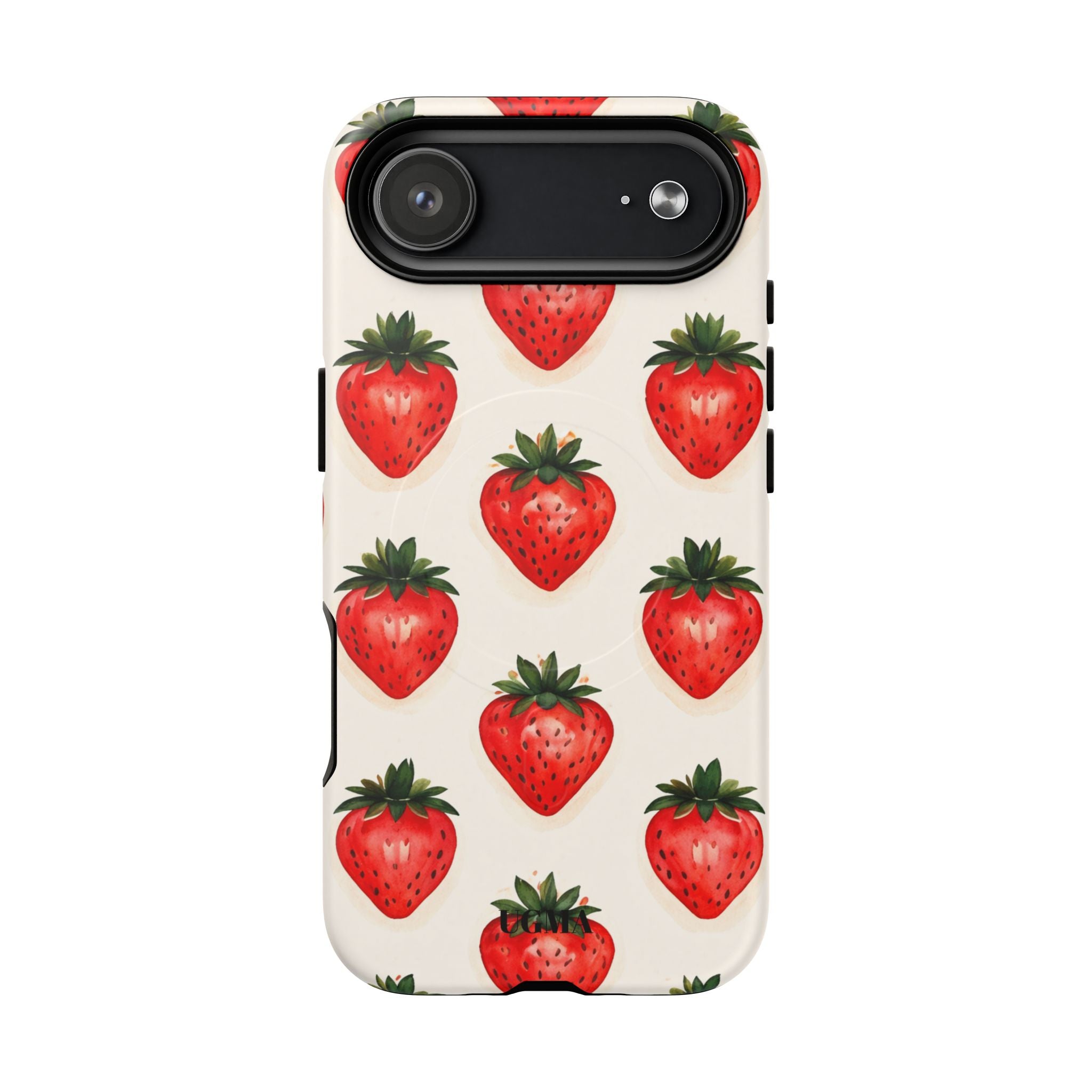 Strawberry Pattern Tough Magnetic Phone Case — Cute Fruit iPhone Cover