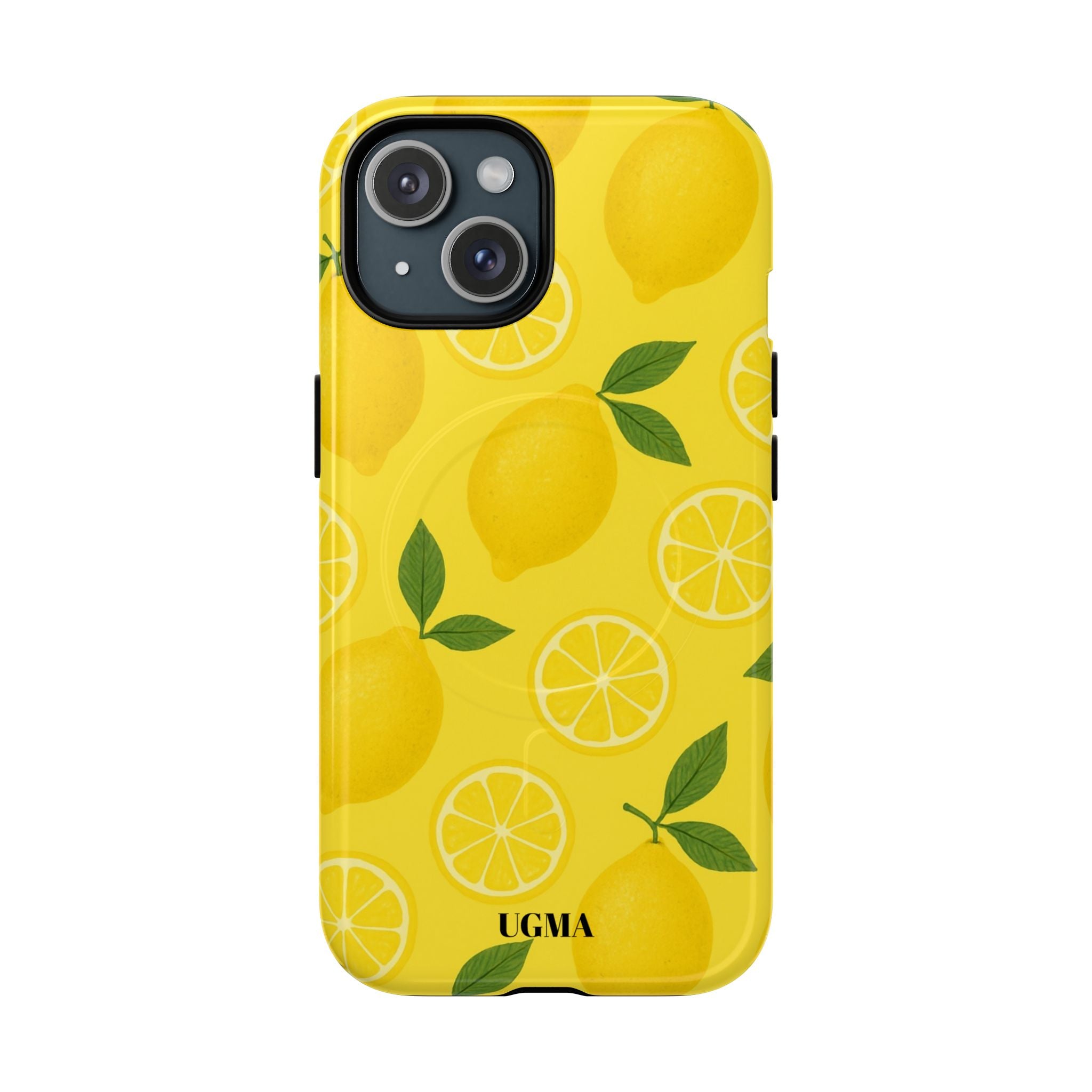 Lemon Pattern Tough Magnetic Phone Case — Bright Citrus Protective Cover