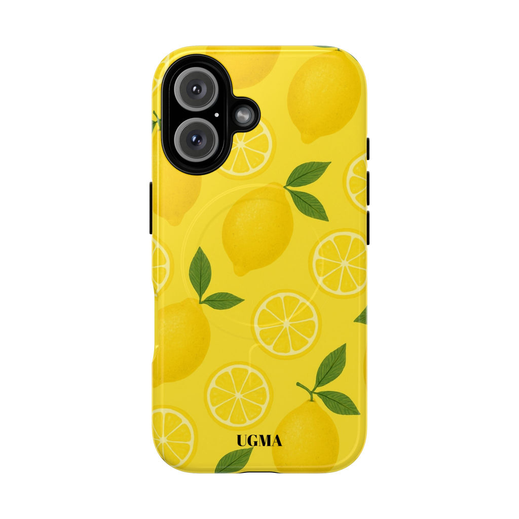 Lemon Pattern Tough Magnetic Phone Case — Bright Citrus Protective Cover