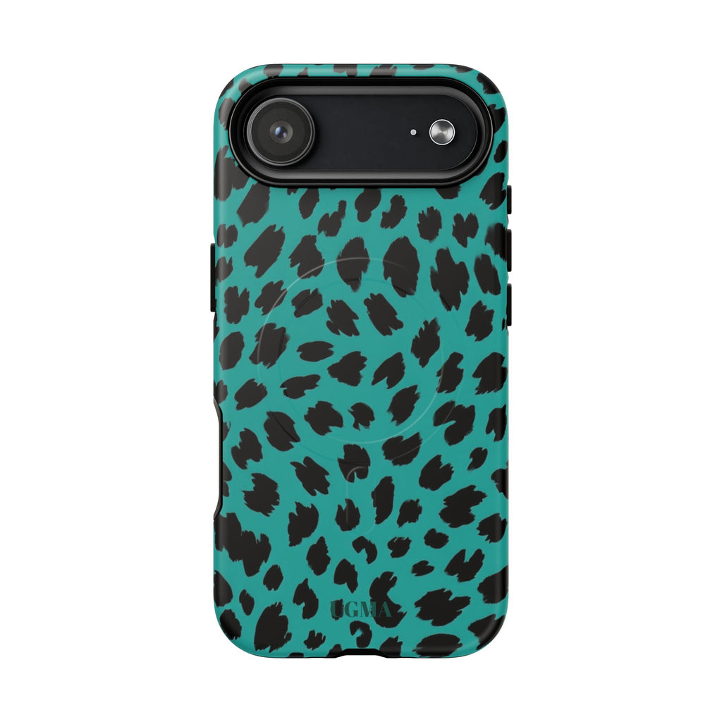 Teal Leopard Tough Magnetic Phone Case — Protective Magnetic iPhone Cover