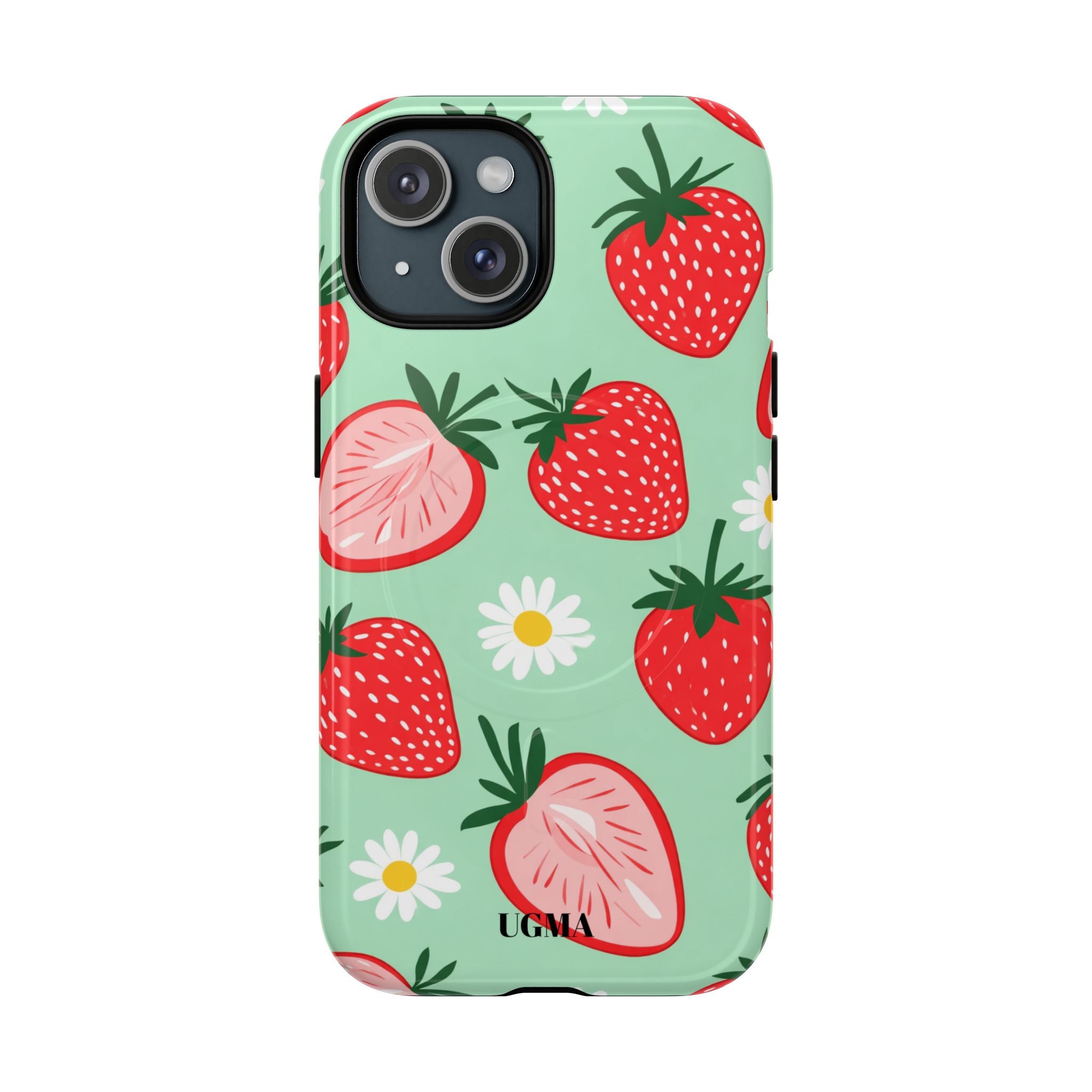 Strawberry Daisy Tough Magnetic Phone Case — Protective Floral iPhone Cover