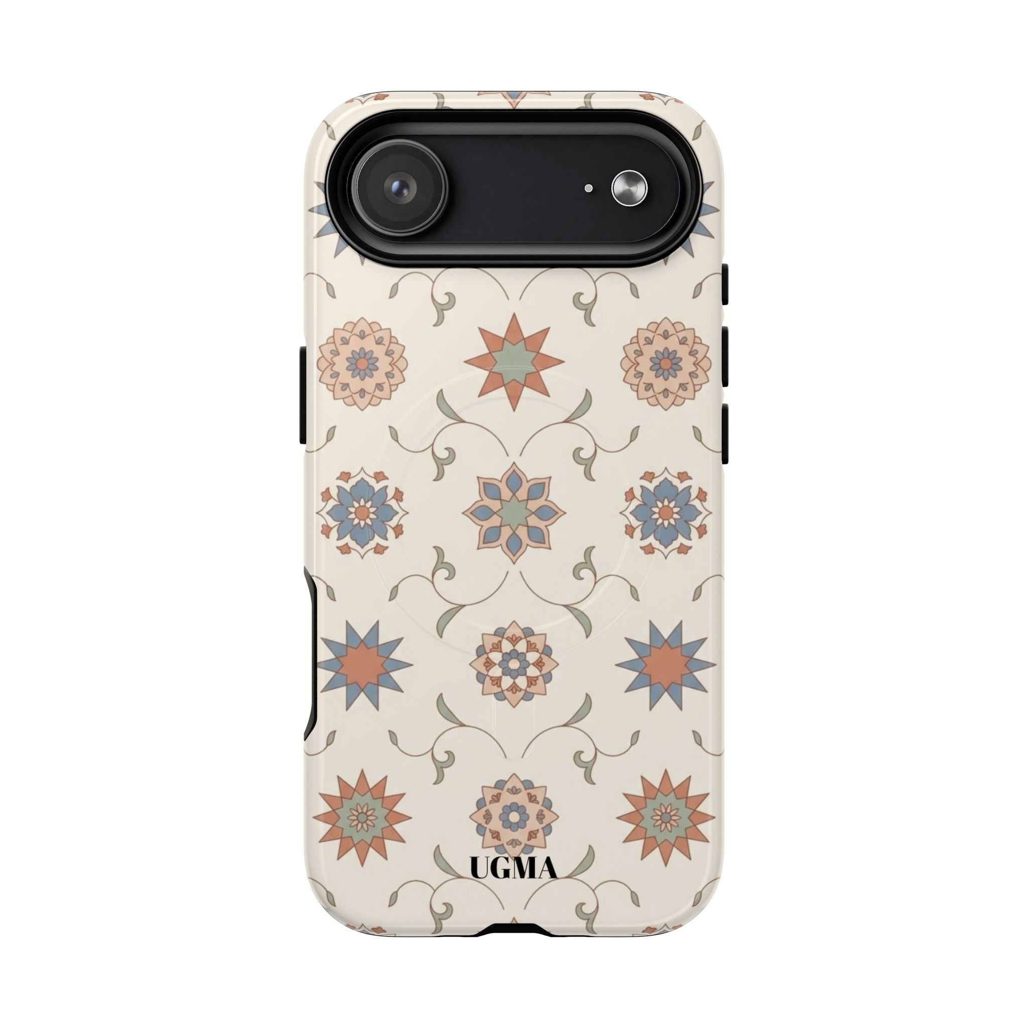 Floral Moroccan Tough Magnetic Phone Case — Boho Vintage Star Tile Design