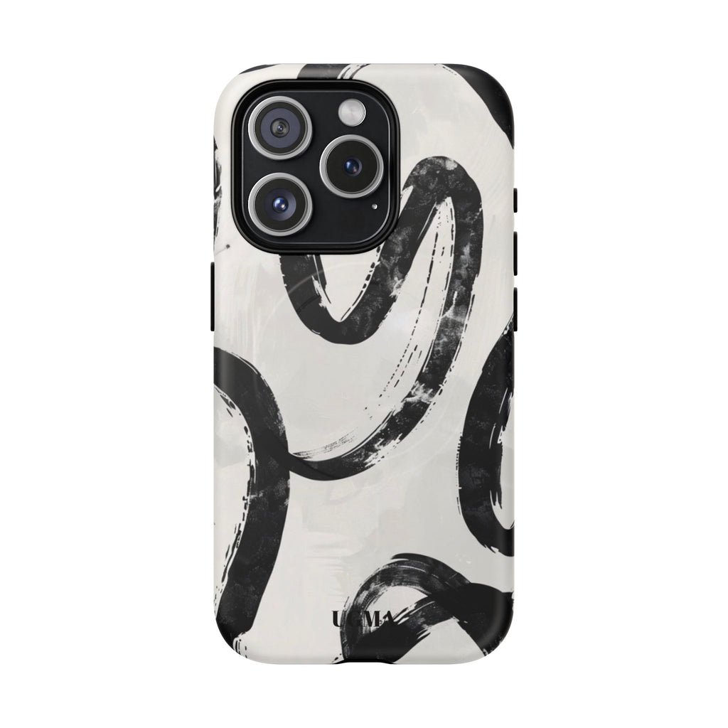Abstract Black Brushstroke Tough Magnetic Phone Case — Protective Magnetic iPhone Cover