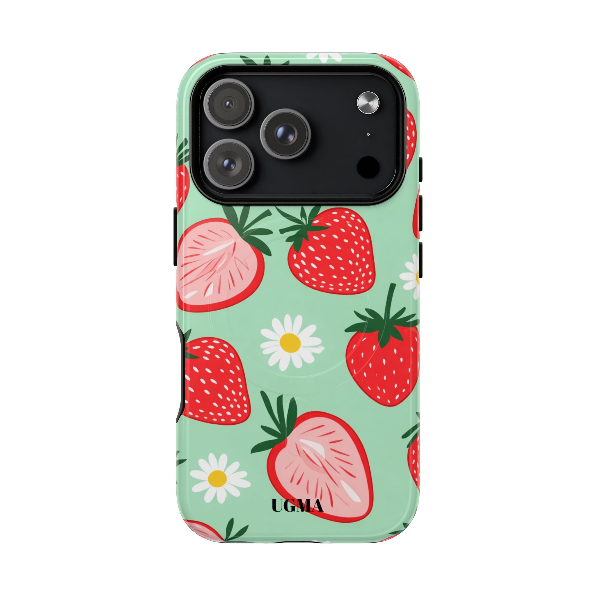 Strawberry Daisy Tough Magnetic Phone Case — Protective Floral iPhone – UGMA Strawberry Daisy Tough Magnetic Phone Case — Protective Floral iPhone – UGMA
