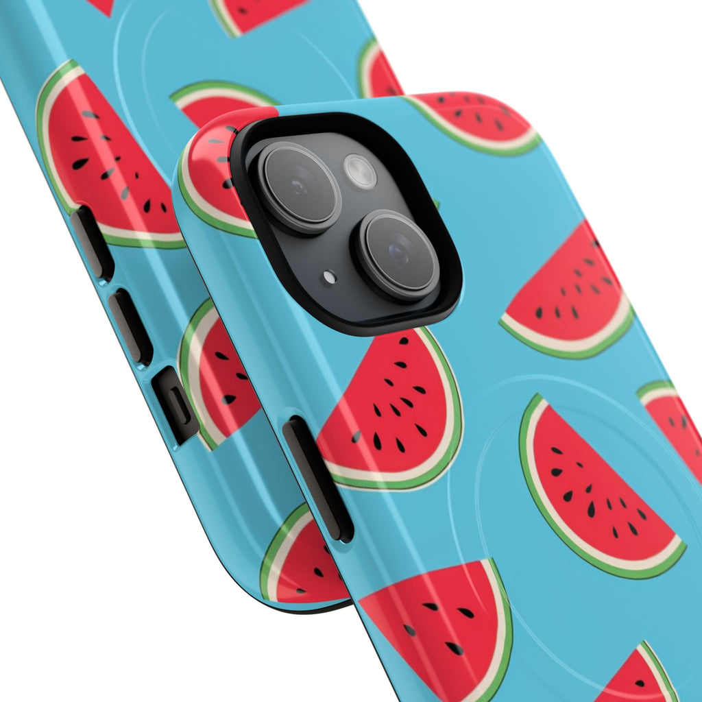 Watermelon Pattern Tough Magnetic Phone Case — Bright Summer Fruit Design