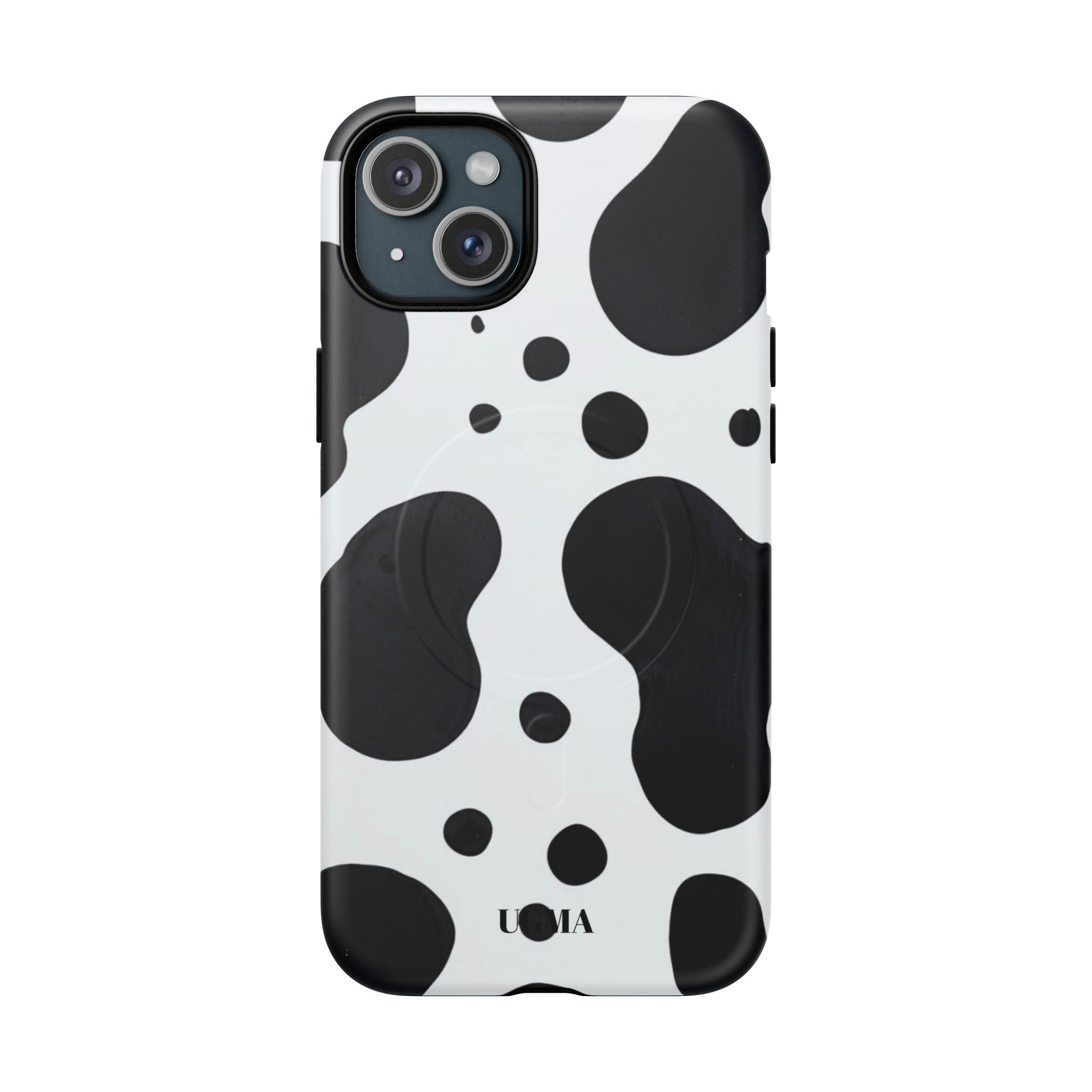Cow Print Tough Magnetic Phone Case — Black & White Protective iPhone Cover