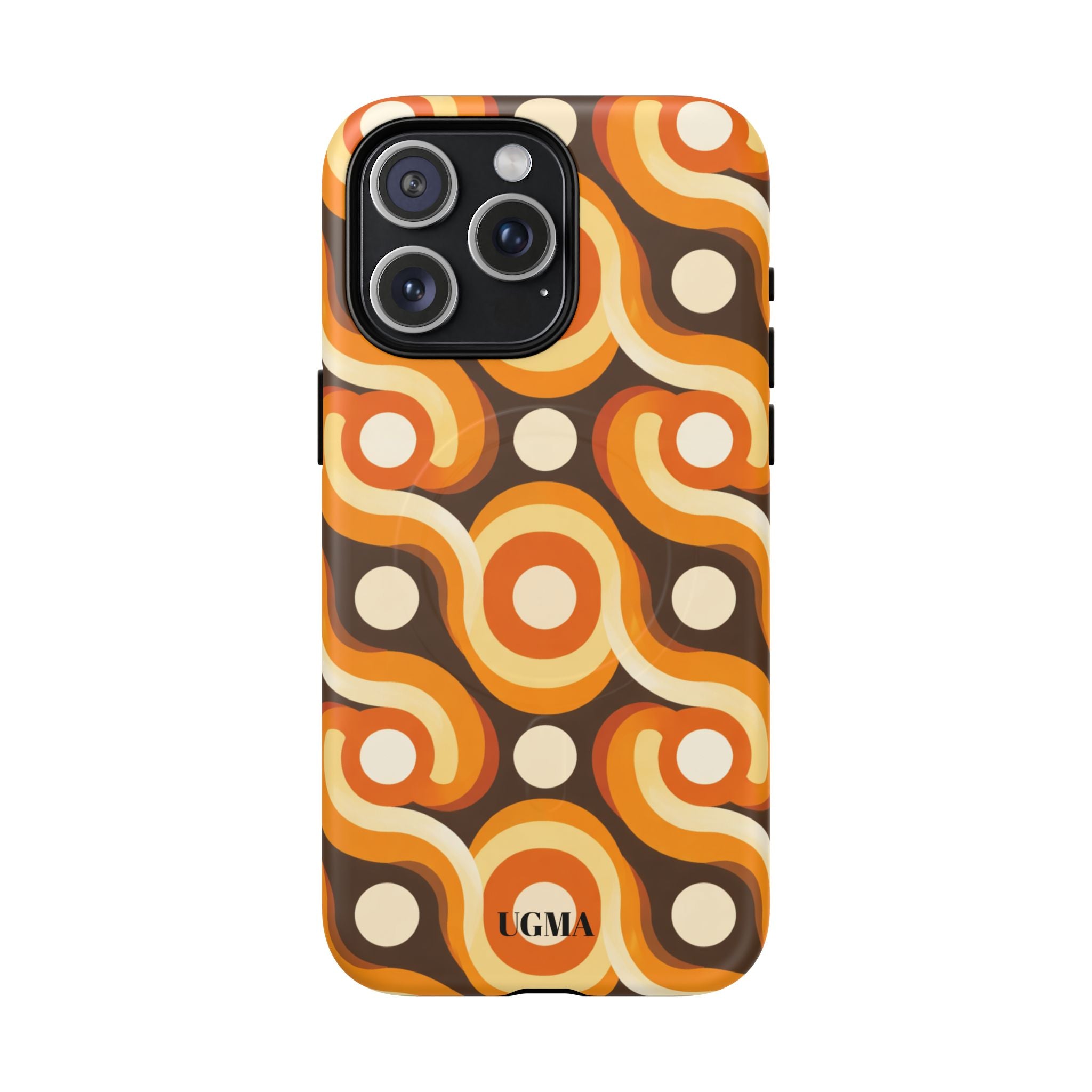 Retro Orange Swirl Phone Case — Tough Magnetic Protective Case