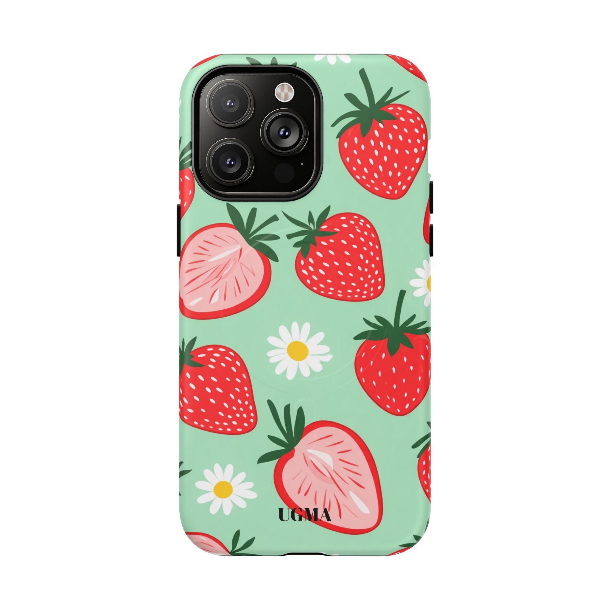 Strawberry Daisy Tough Magnetic Phone Case — Protective Floral iPhone Cover