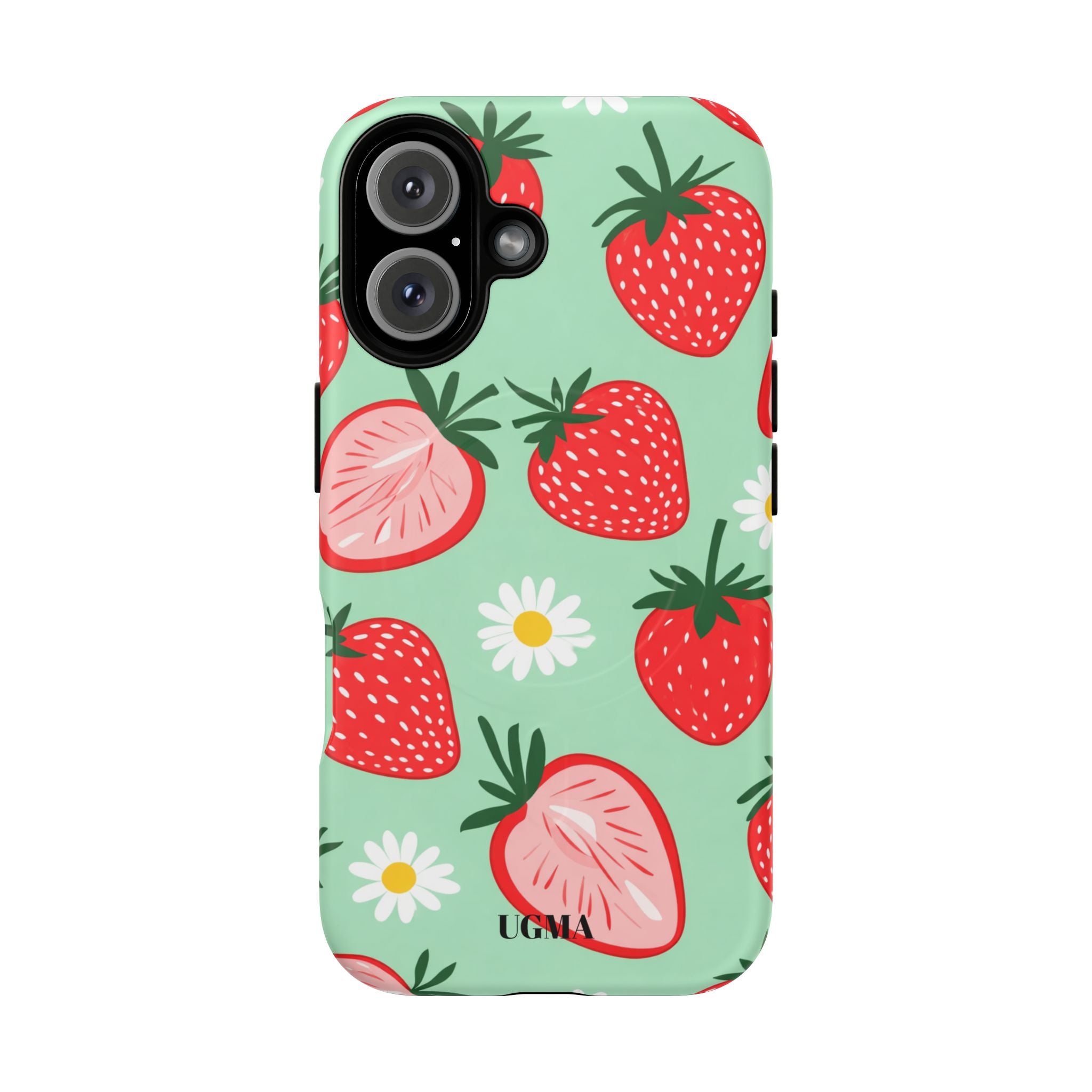 Strawberry Daisy Tough Magnetic Phone Case — Protective Floral iPhone Cover