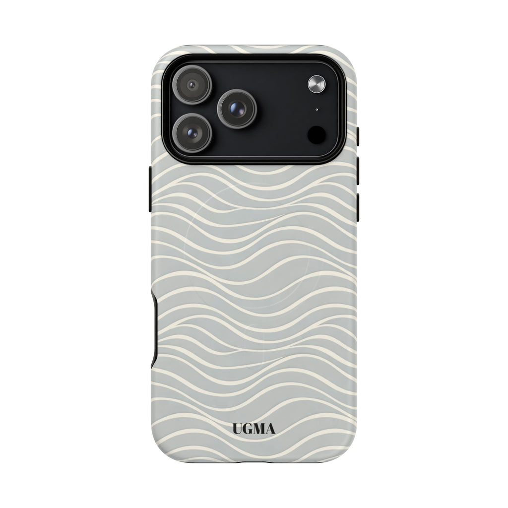 Magnetic Tough Phone Case — Neutral Wave Pattern, Protective Magnet Mount Compatible