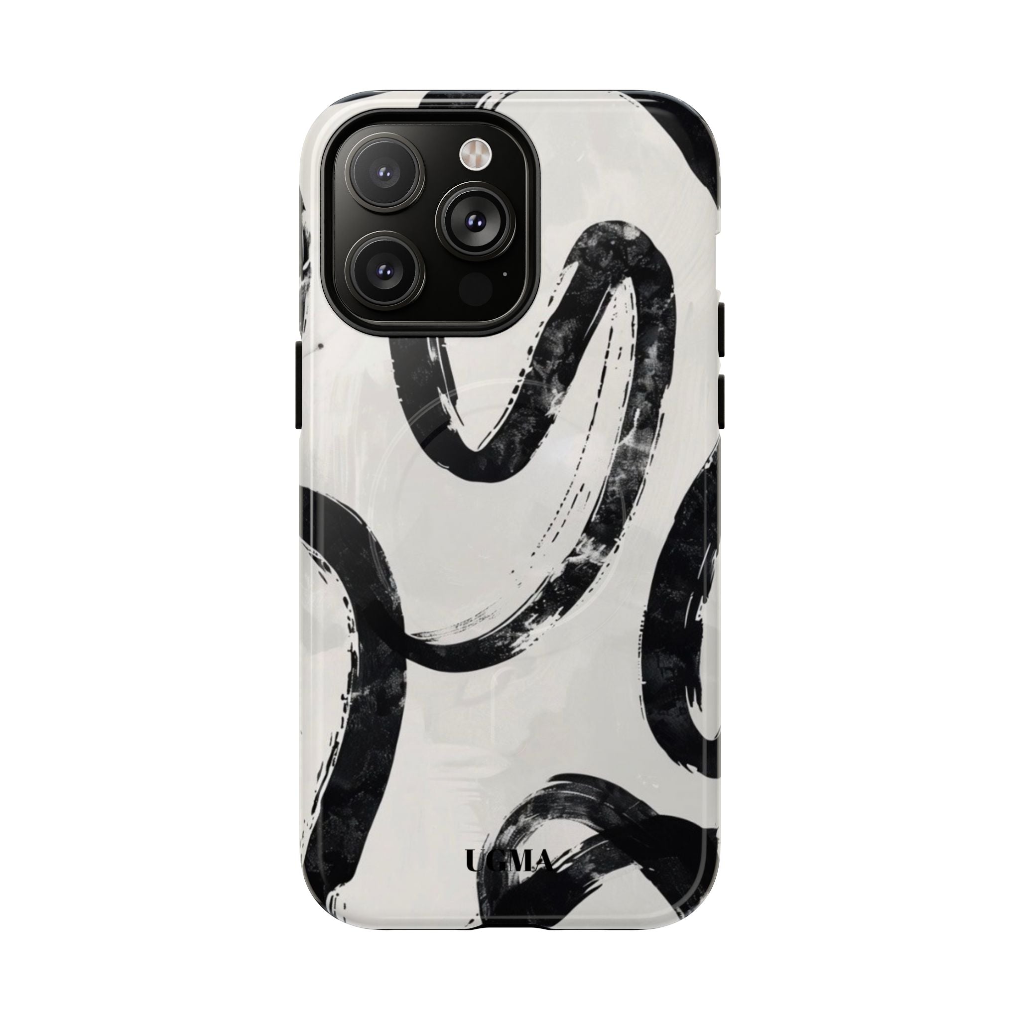 Abstract Black Brushstroke Tough Magnetic Phone Case — Protective Magnetic iPhone Cover