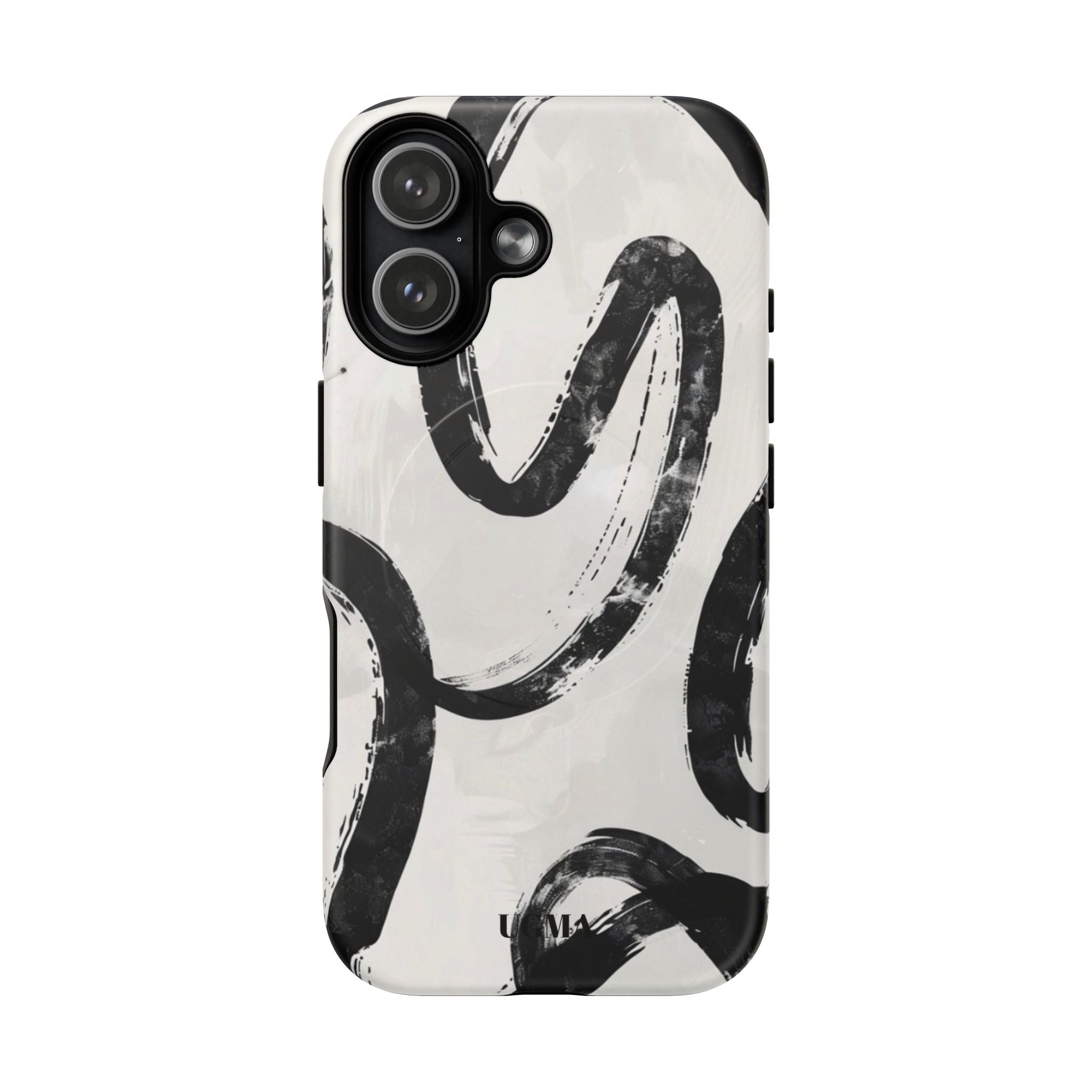 Abstract Black Brushstroke Tough Magnetic Phone Case — Protective Magnetic iPhone Cover