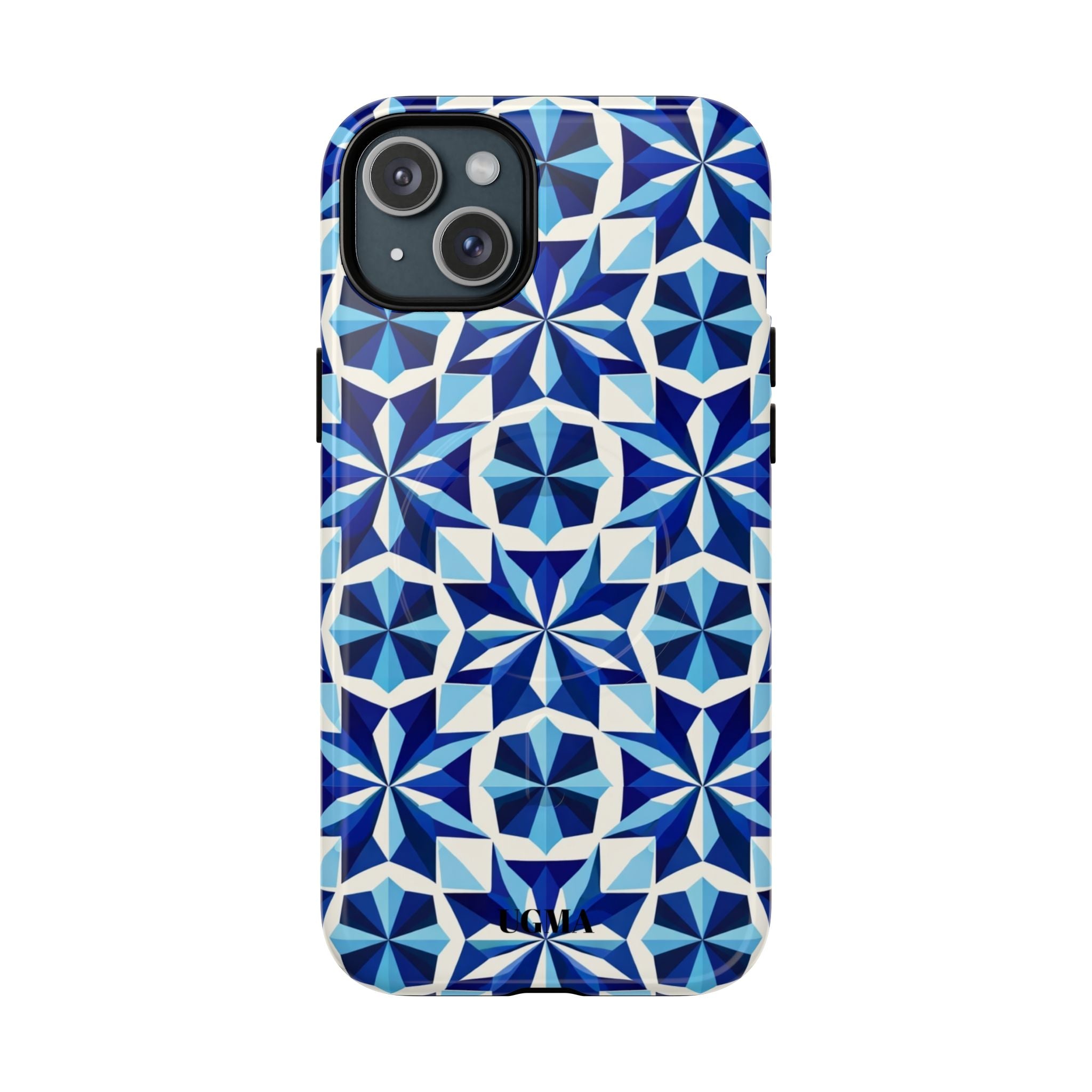 Blue Geometric Mosaic Tough Magnetic Phone Case