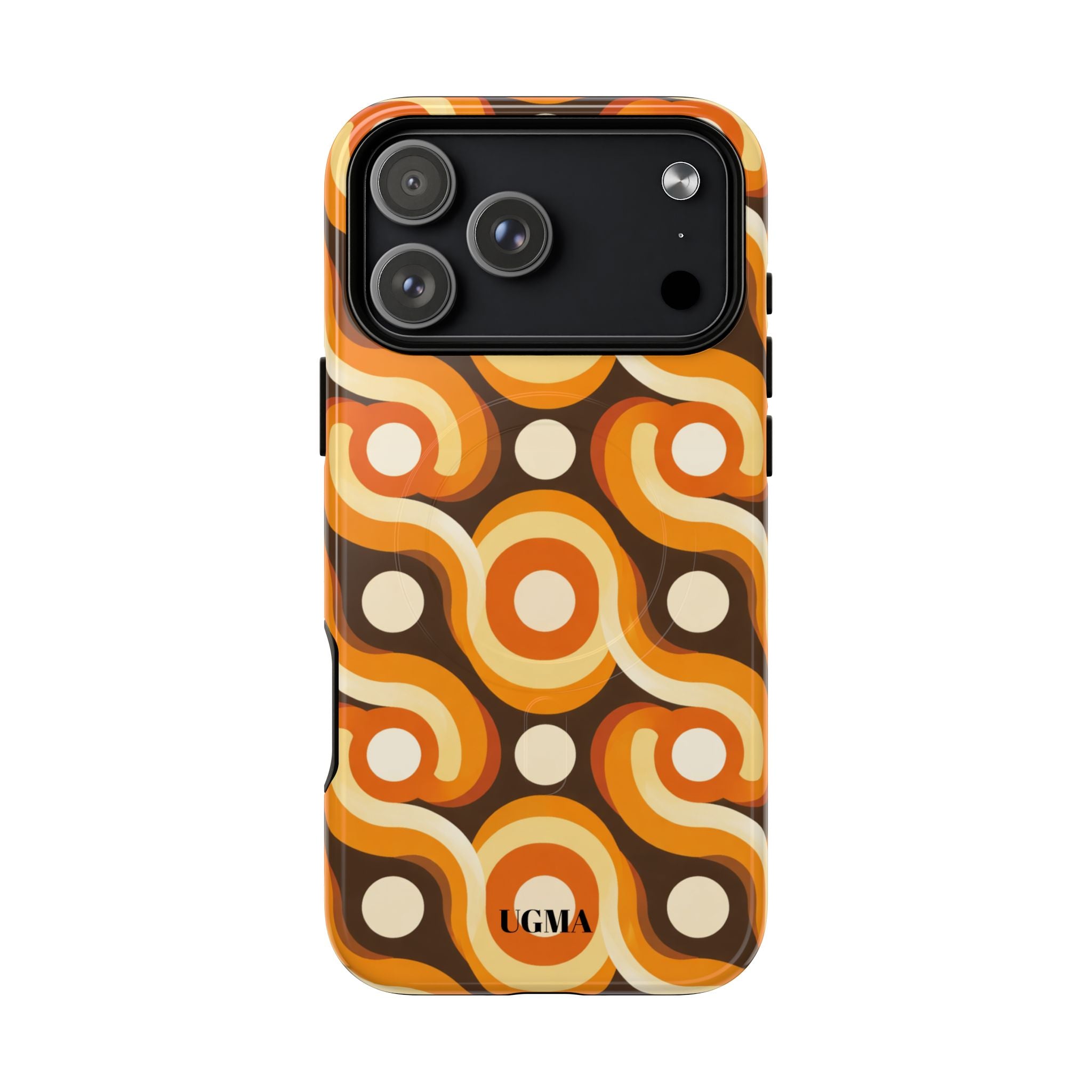 Retro Orange Swirl Phone Case — Tough Magnetic Protective Case