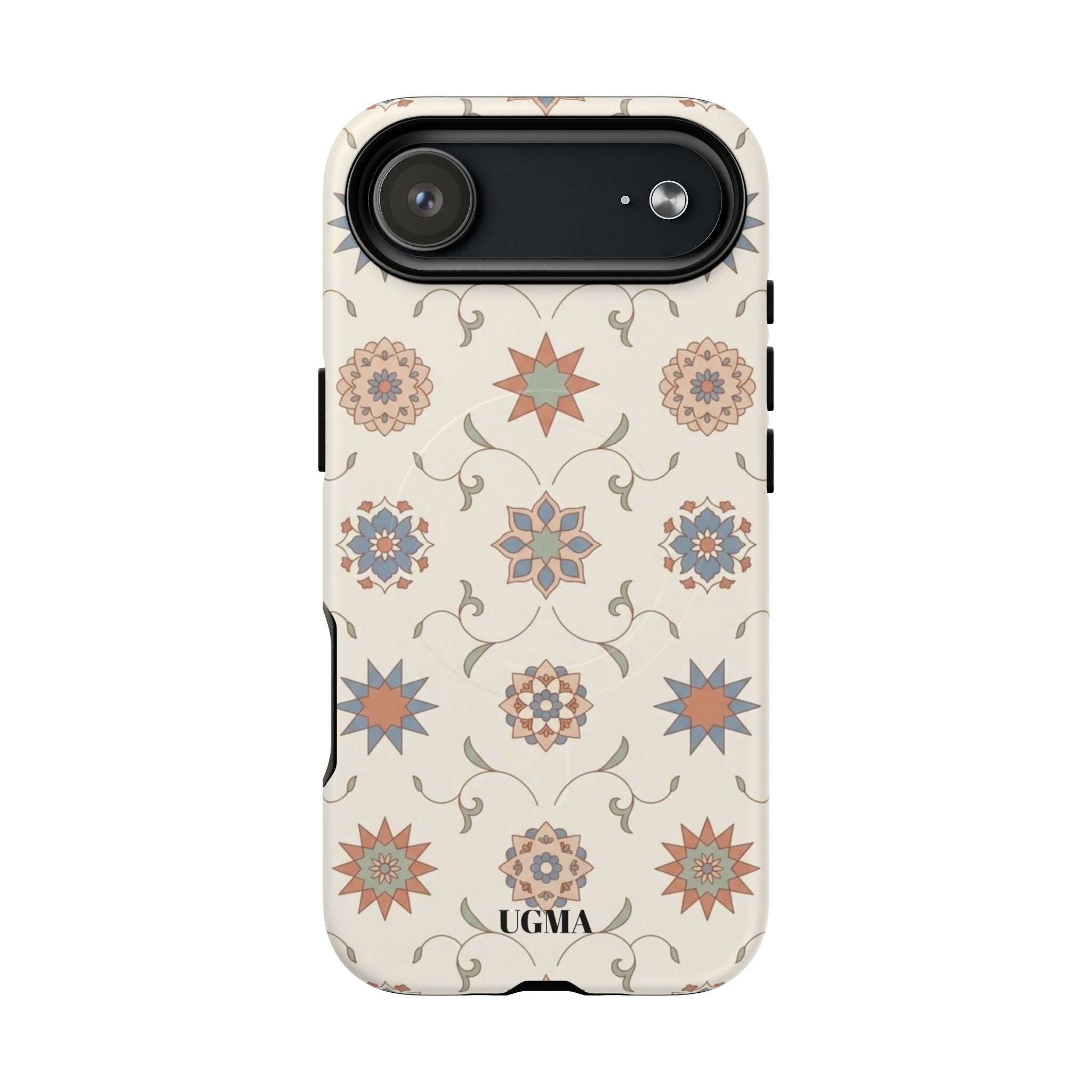 Floral Moroccan Tough Magnetic Phone Case — Boho Vintage Star Tile Design