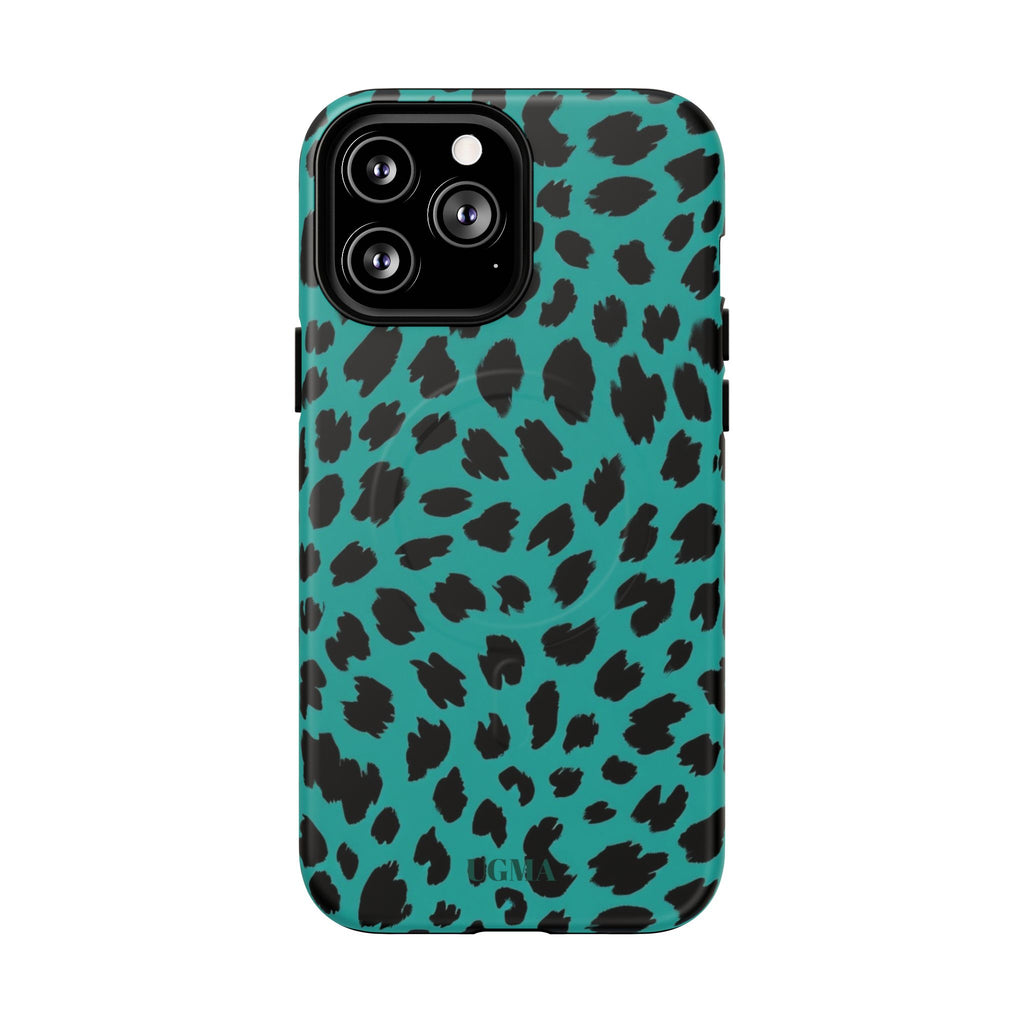 Teal Leopard Tough Magnetic Phone Case — Protective Magnetic iPhone Cover