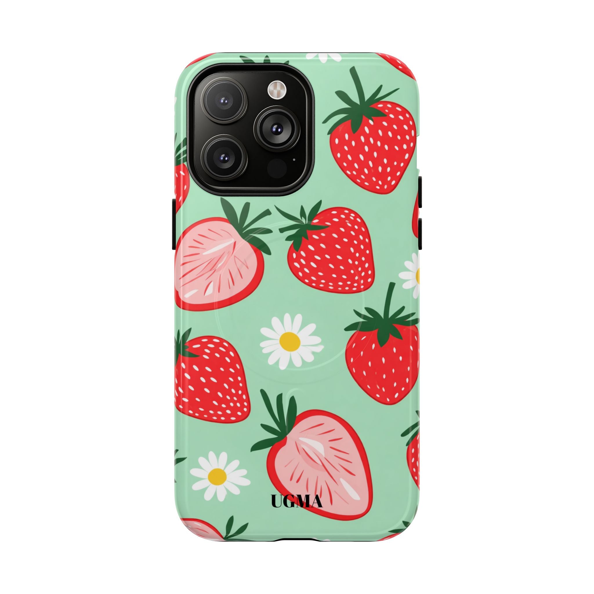 Strawberry Daisy Tough Magnetic Phone Case — Protective Floral iPhone Cover