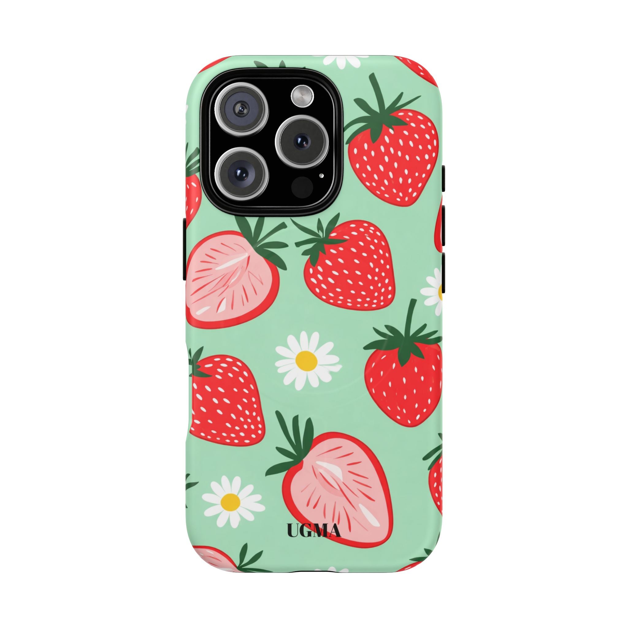 Strawberry Daisy Tough Magnetic Phone Case — Protective Floral iPhone Cover