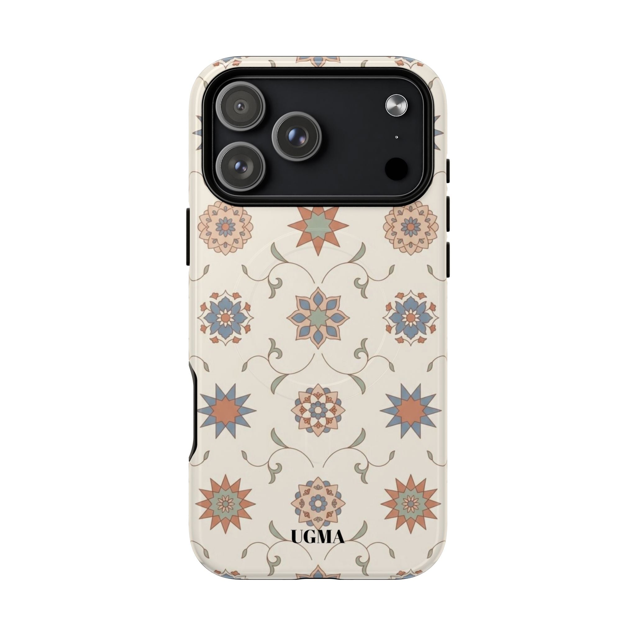 Floral Moroccan Tough Magnetic Phone Case — Boho Vintage Star Tile Design