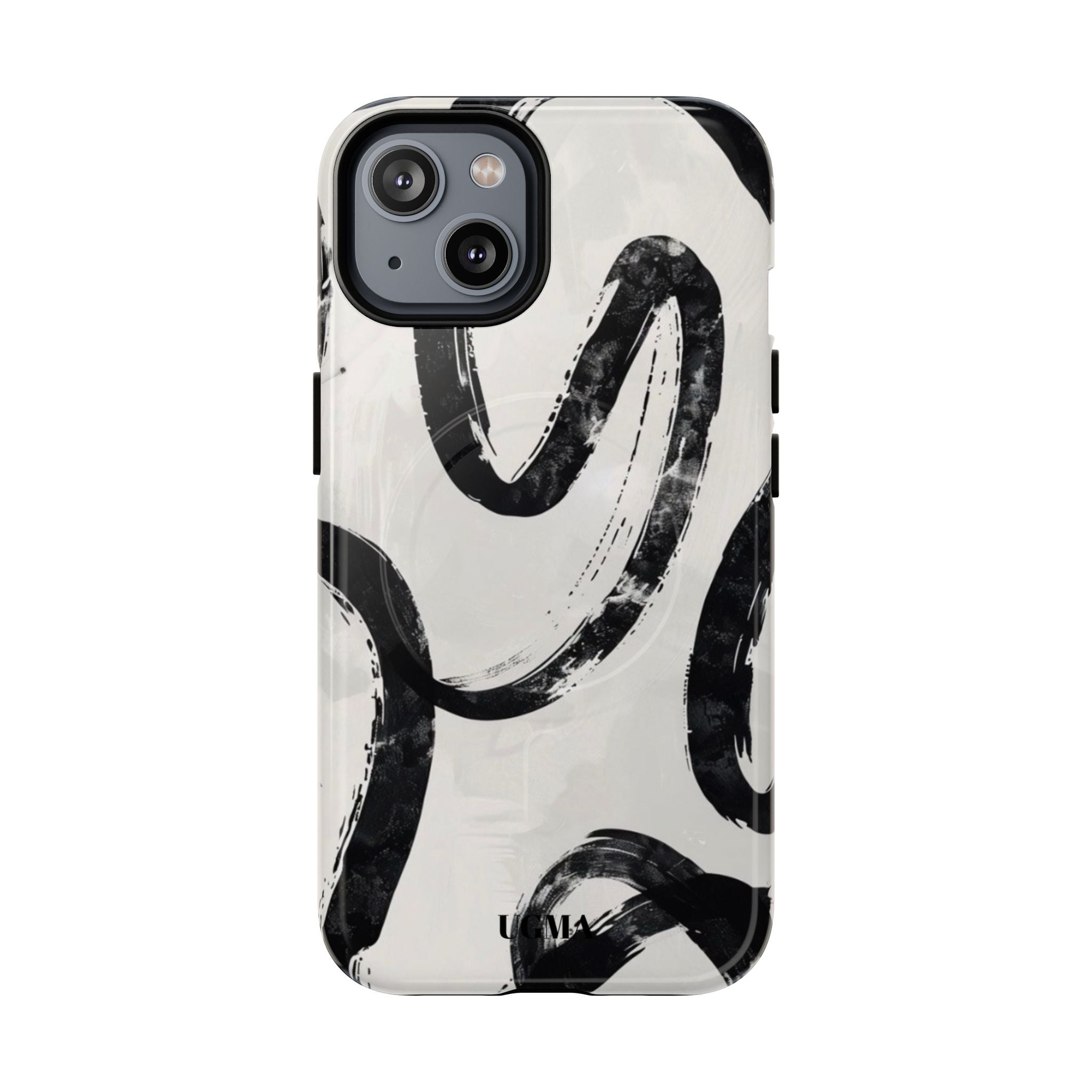 Abstract Black Brushstroke Tough Magnetic Phone Case — Protective Magnetic iPhone Cover
