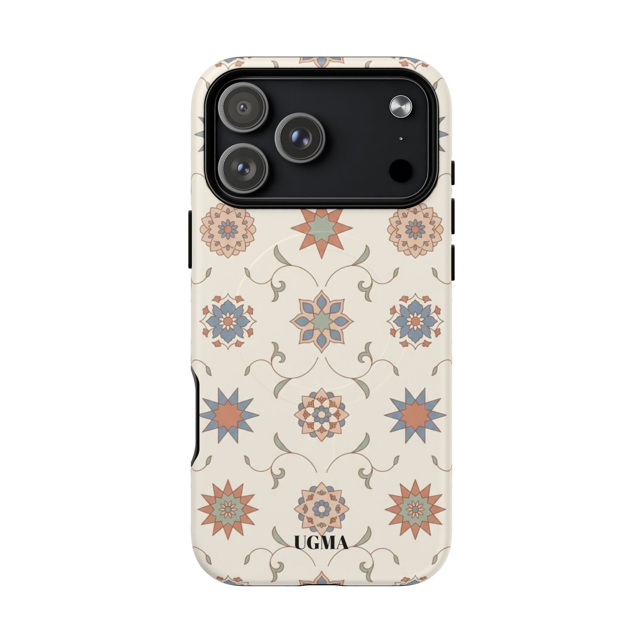 Floral Moroccan Tough Magnetic Phone Case — Boho Vintage Star Tile Design