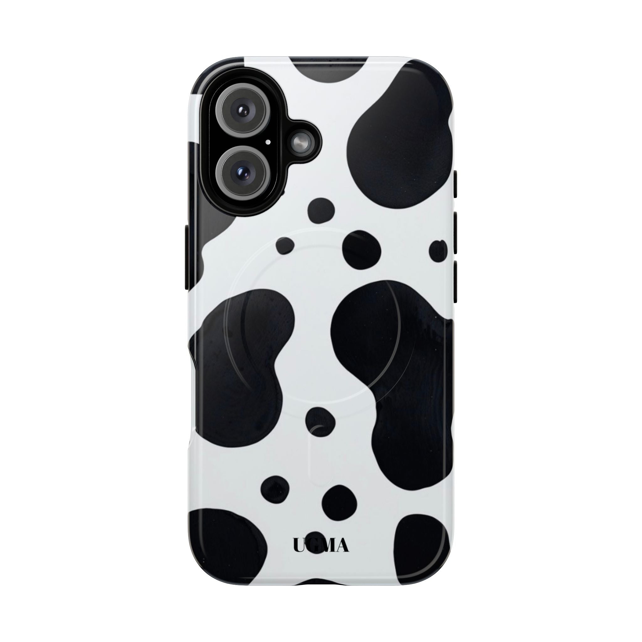 Cow Print Tough Magnetic Phone Case — Black & White Protective iPhone Cover