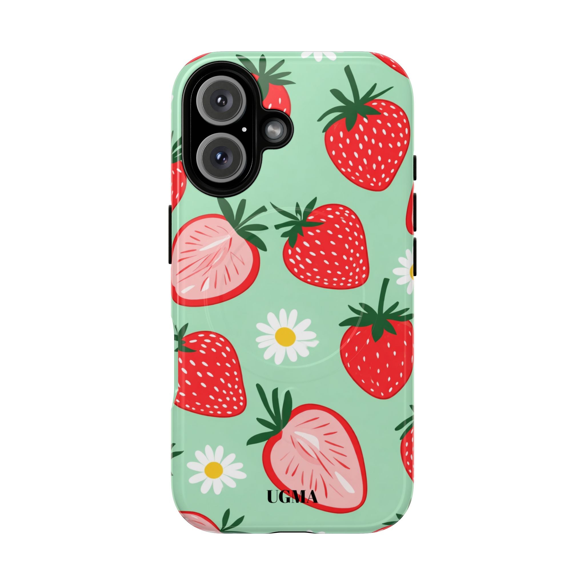 Strawberry Daisy Tough Magnetic Phone Case — Protective Floral iPhone Cover
