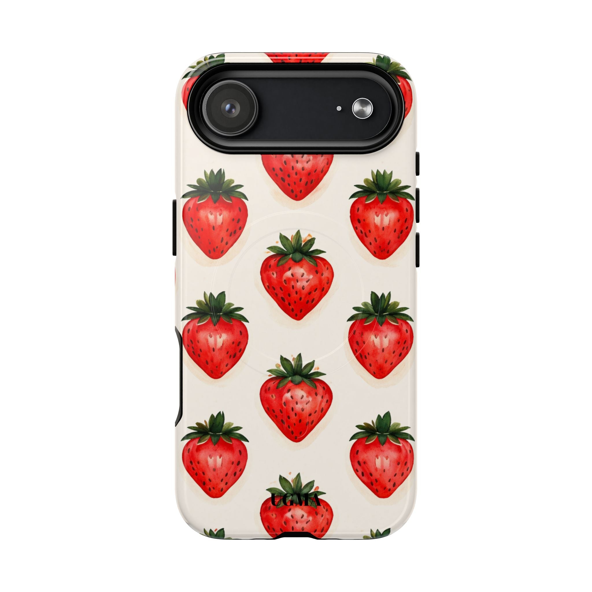 Strawberry Pattern Tough Magnetic Phone Case — Cute Fruit iPhone Cover