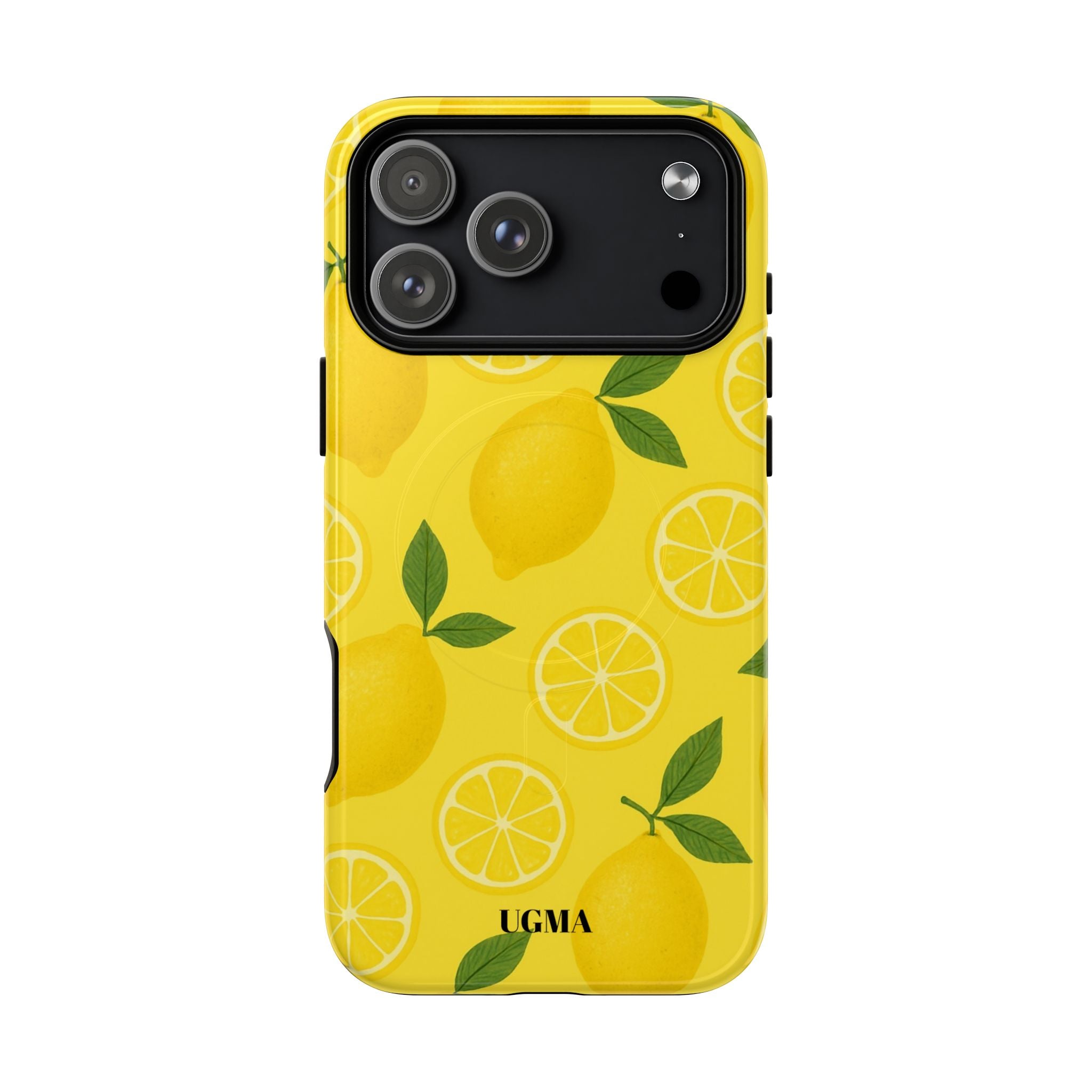 Lemon Pattern Tough Magnetic Phone Case — Bright Citrus Protective Cover