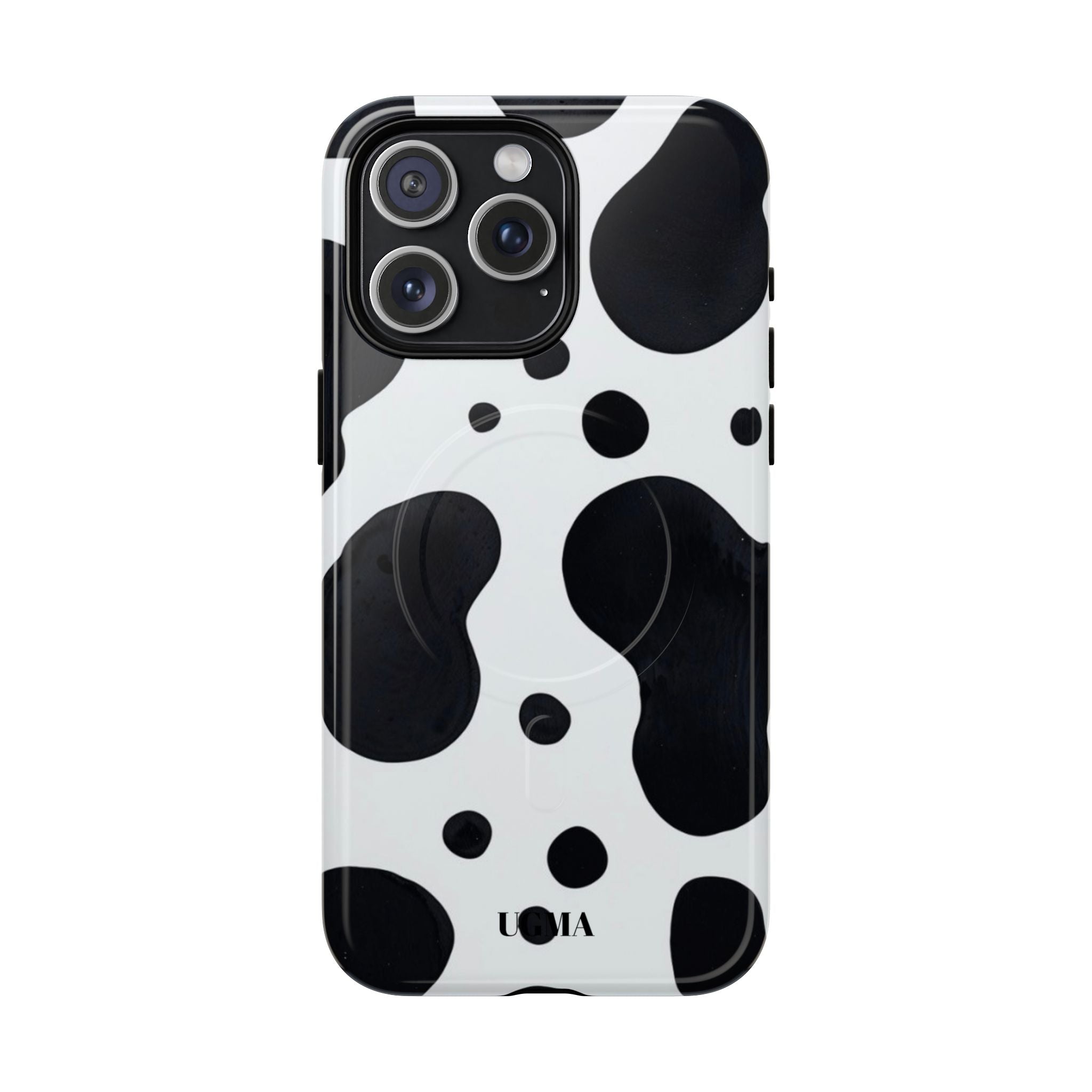 Cow Print Tough Magnetic Phone Case — Black & White Protective iPhone Cover