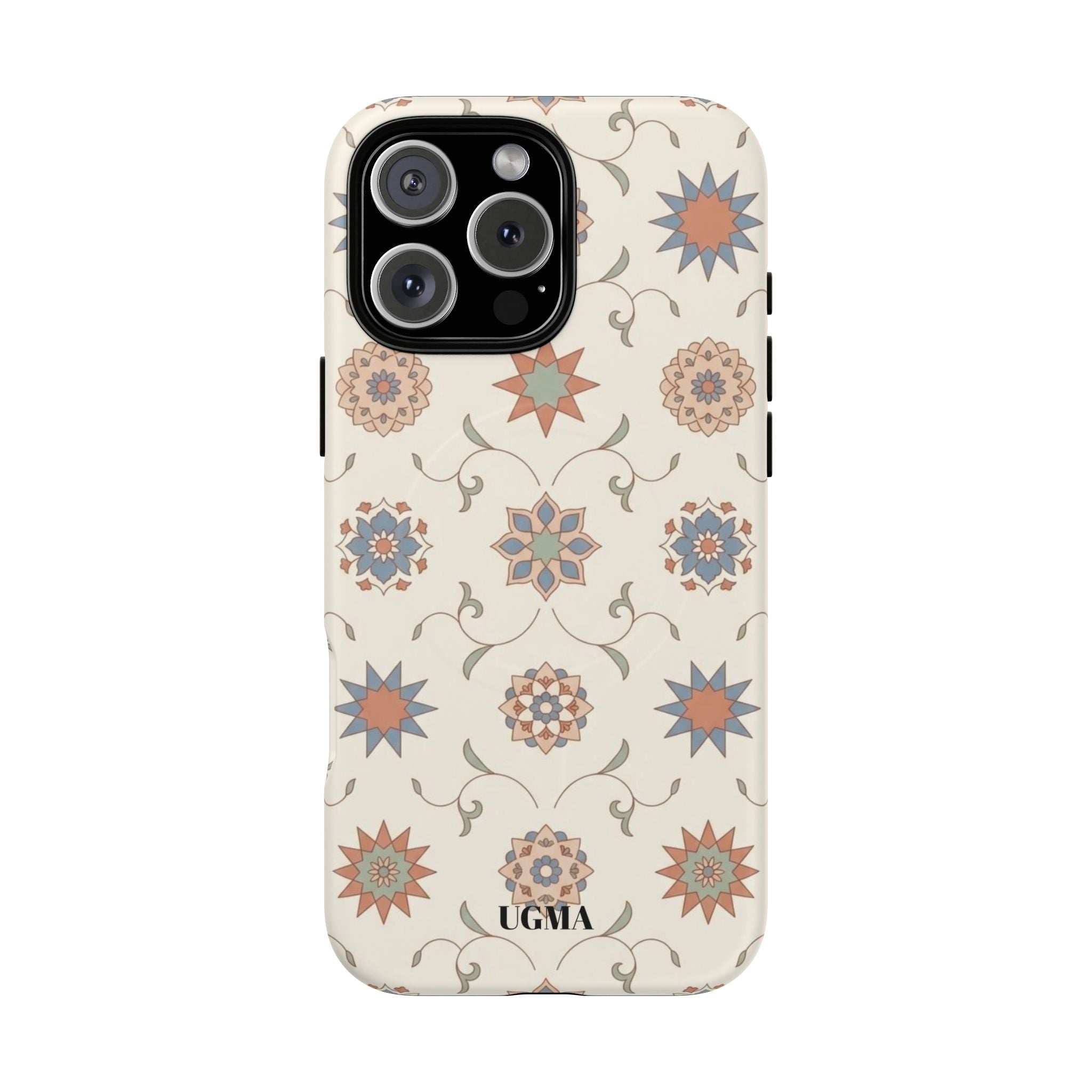 Floral Moroccan Tough Magnetic Phone Case — Boho Vintage Star Tile Design