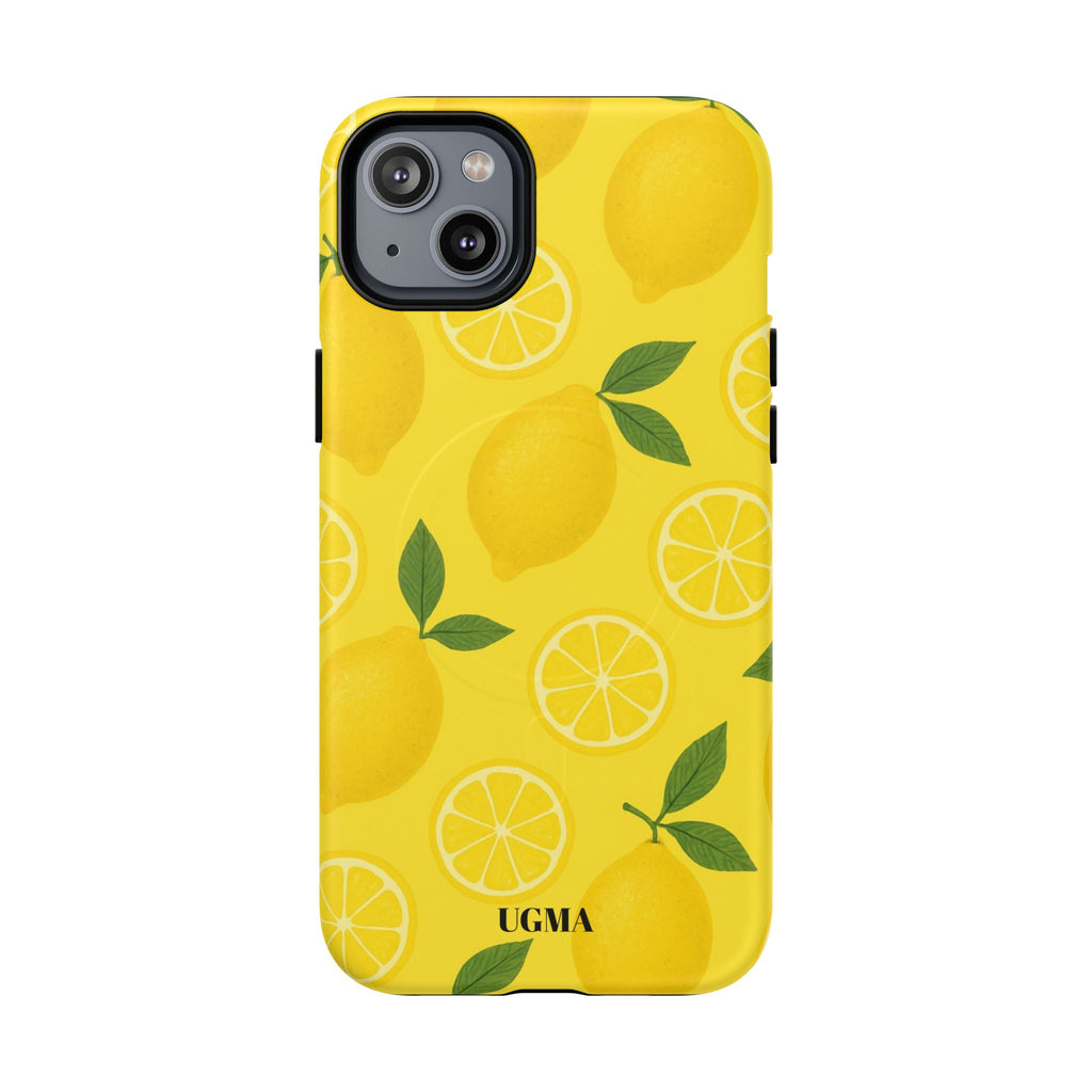 Lemon Pattern Tough Magnetic Phone Case — Bright Citrus Protective Cover