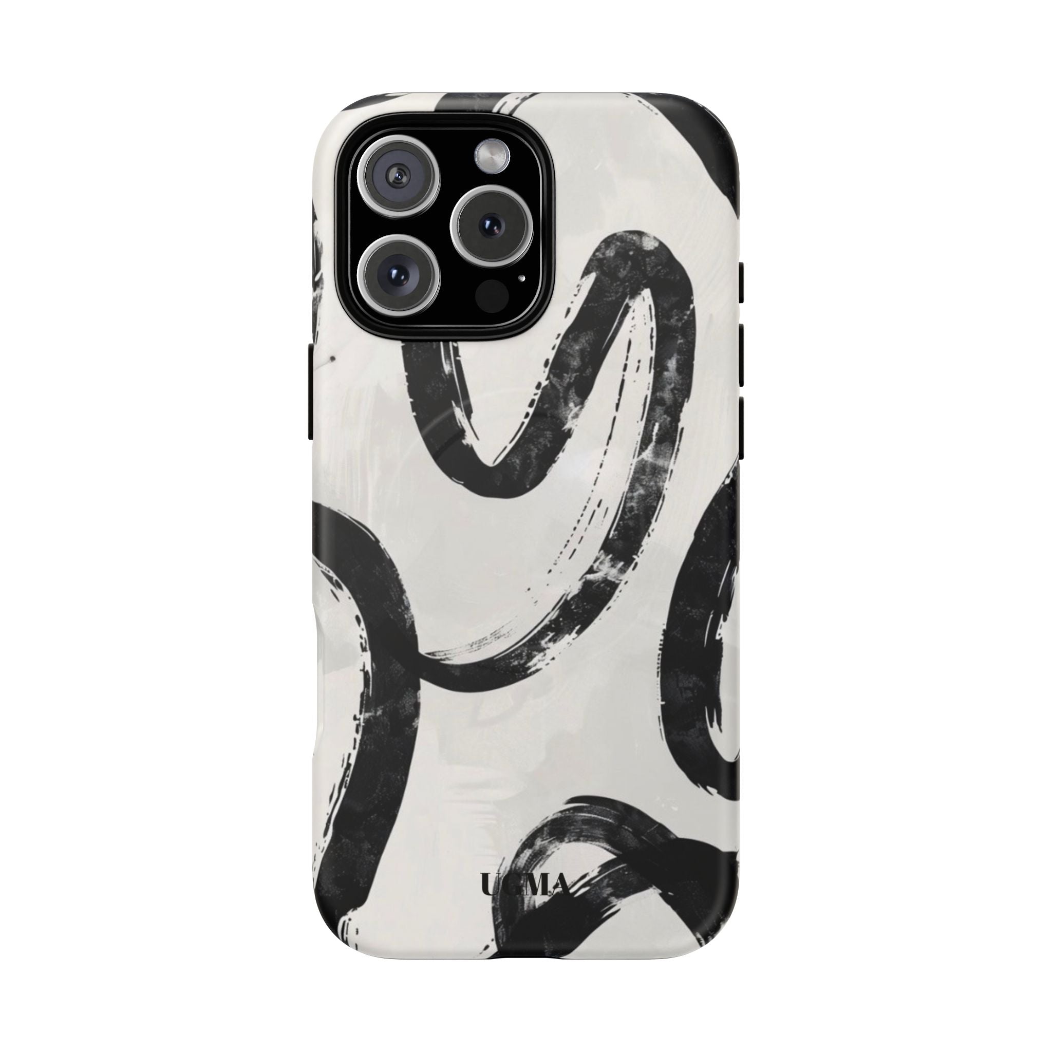 Abstract Black Brushstroke Tough Magnetic Phone Case — Protective Magnetic iPhone Cover