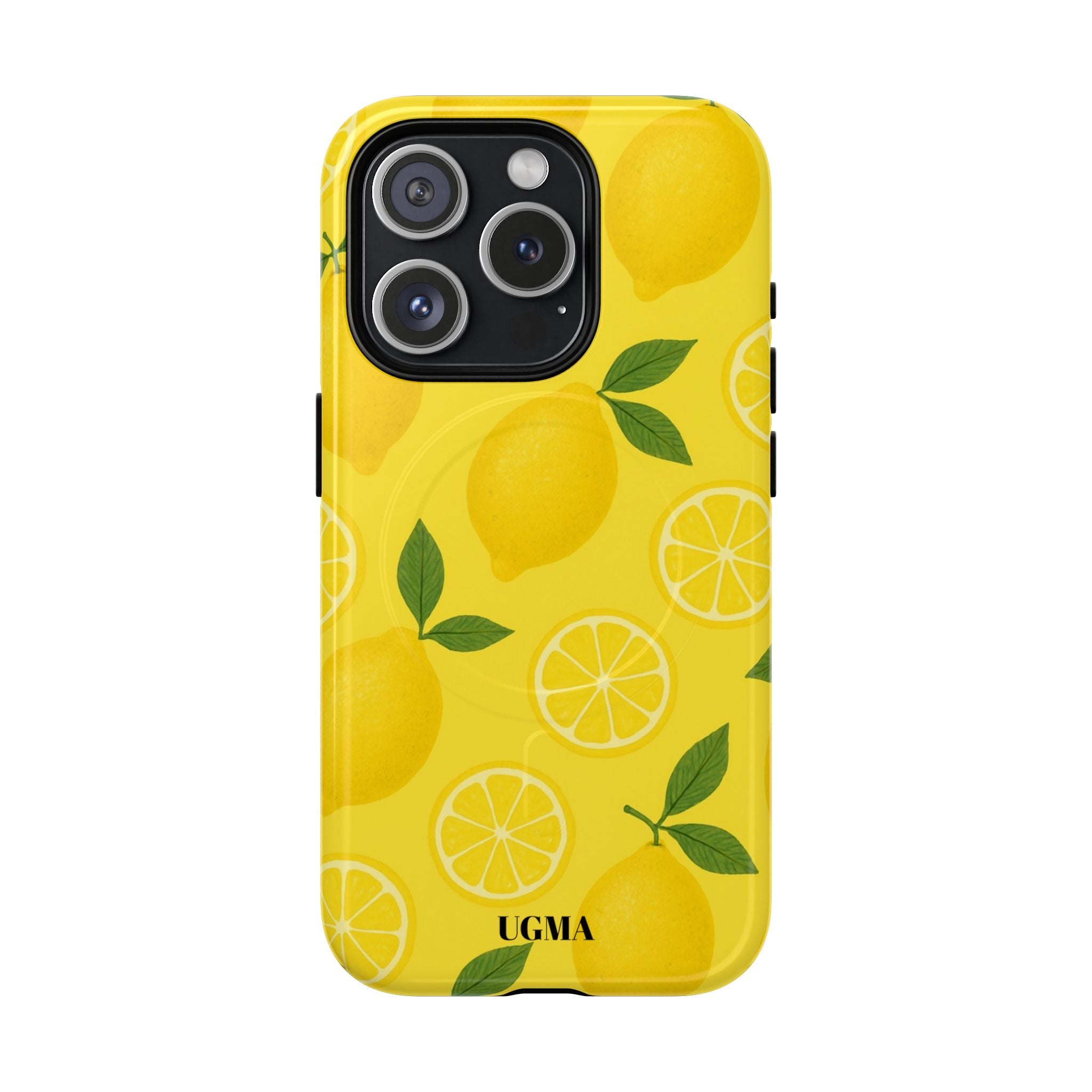 Lemon Pattern Tough Magnetic Phone Case — Bright Citrus Protective Cover