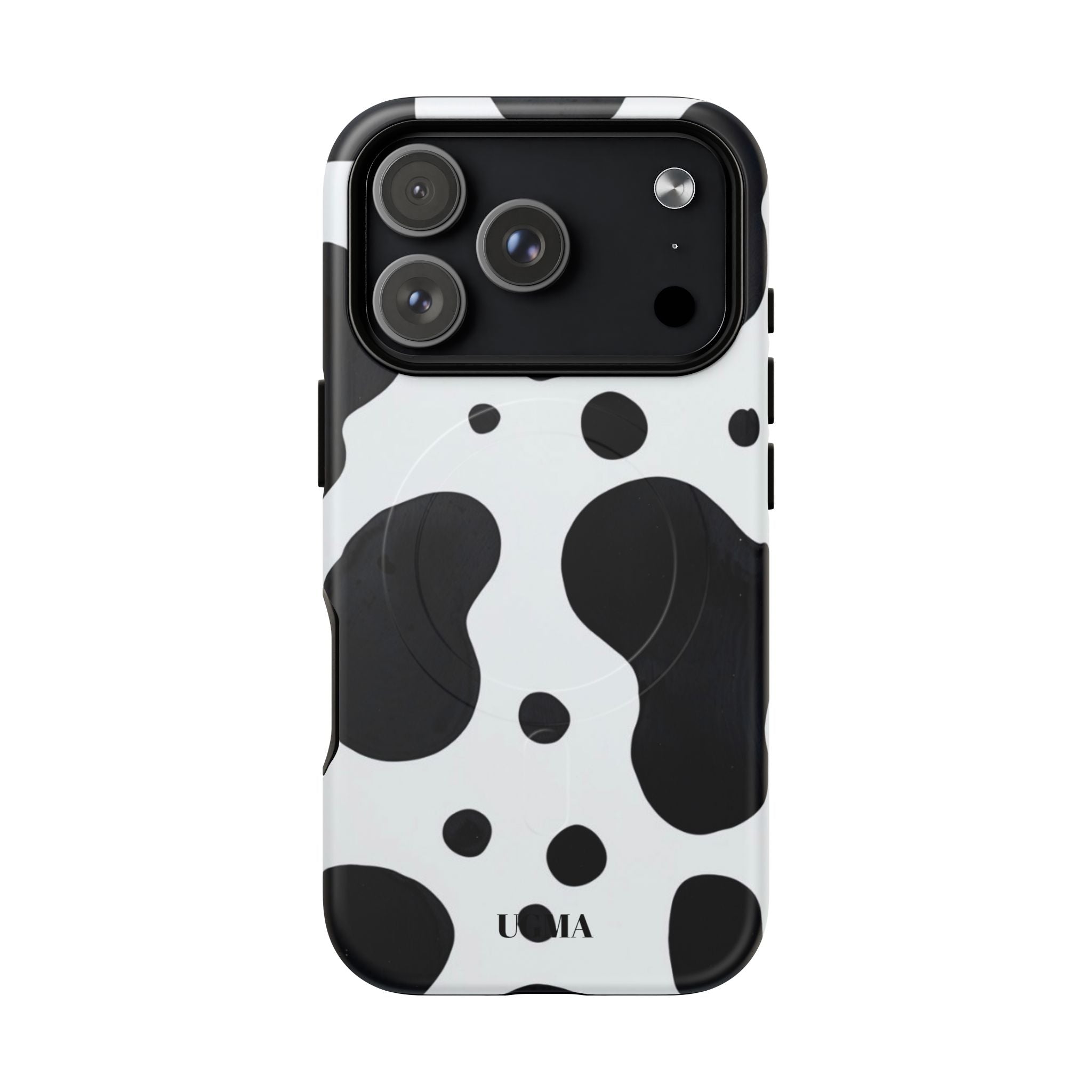 Cow Print Tough Magnetic Phone Case — Black & White Protective iPhone Cover