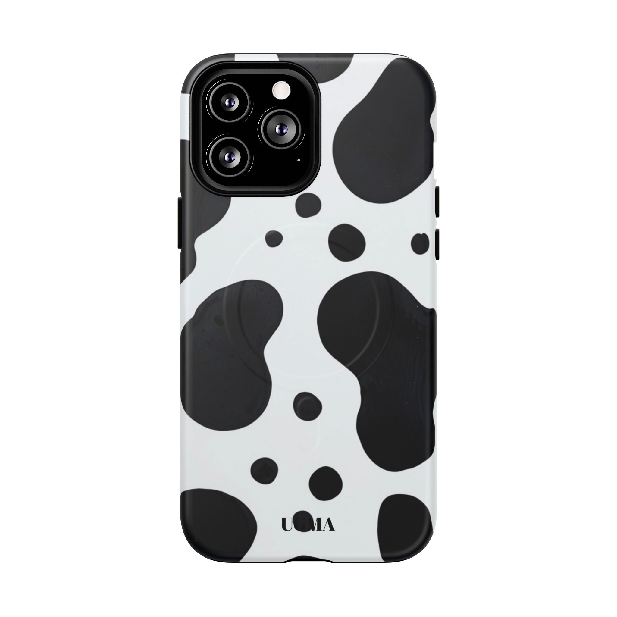 Cow Print Tough Magnetic Phone Case — Black & White Protective iPhone Cover