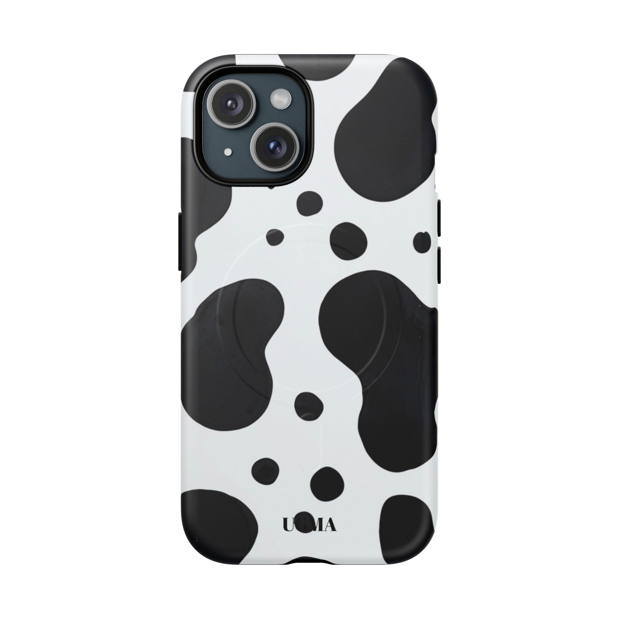Cow Print Tough Magnetic Phone Case — Black & White Protective iPhone Cover