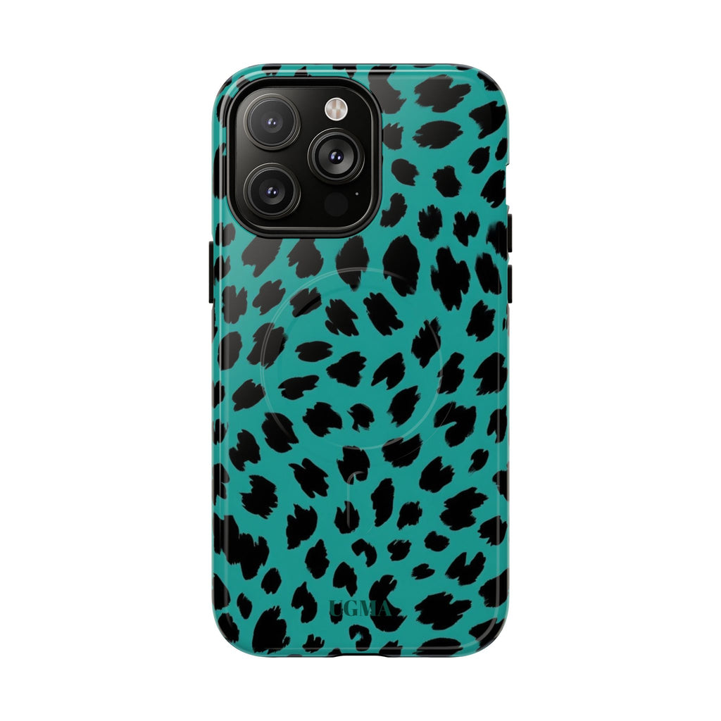Teal Leopard Tough Magnetic Phone Case — Protective Magnetic iPhone Cover
