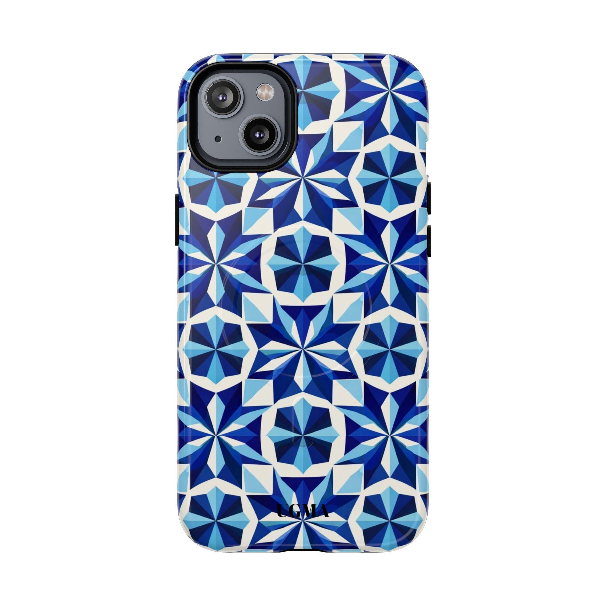 Blue Geometric Mosaic Tough Magnetic Phone Case