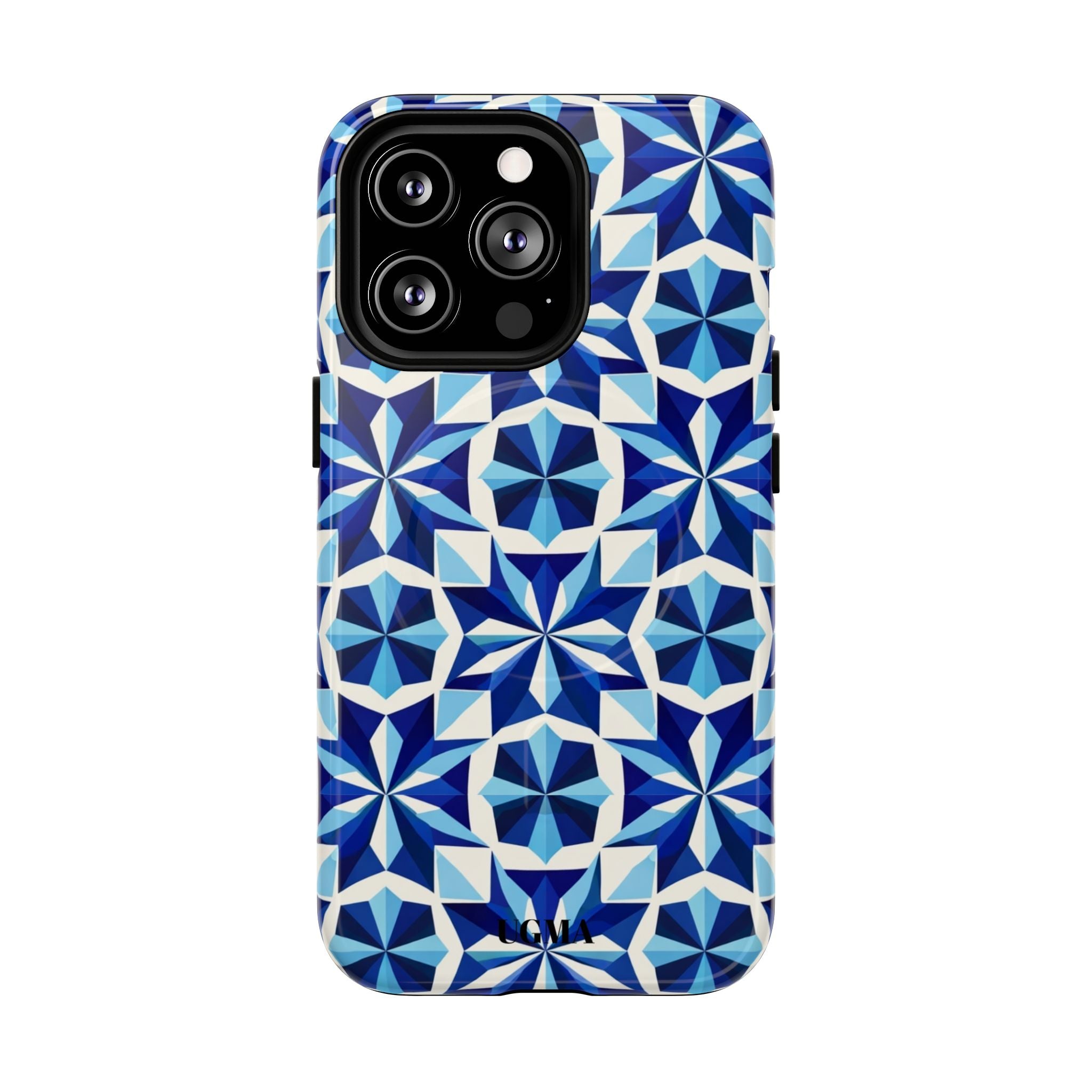 Blue Geometric Mosaic Tough Magnetic Phone Case