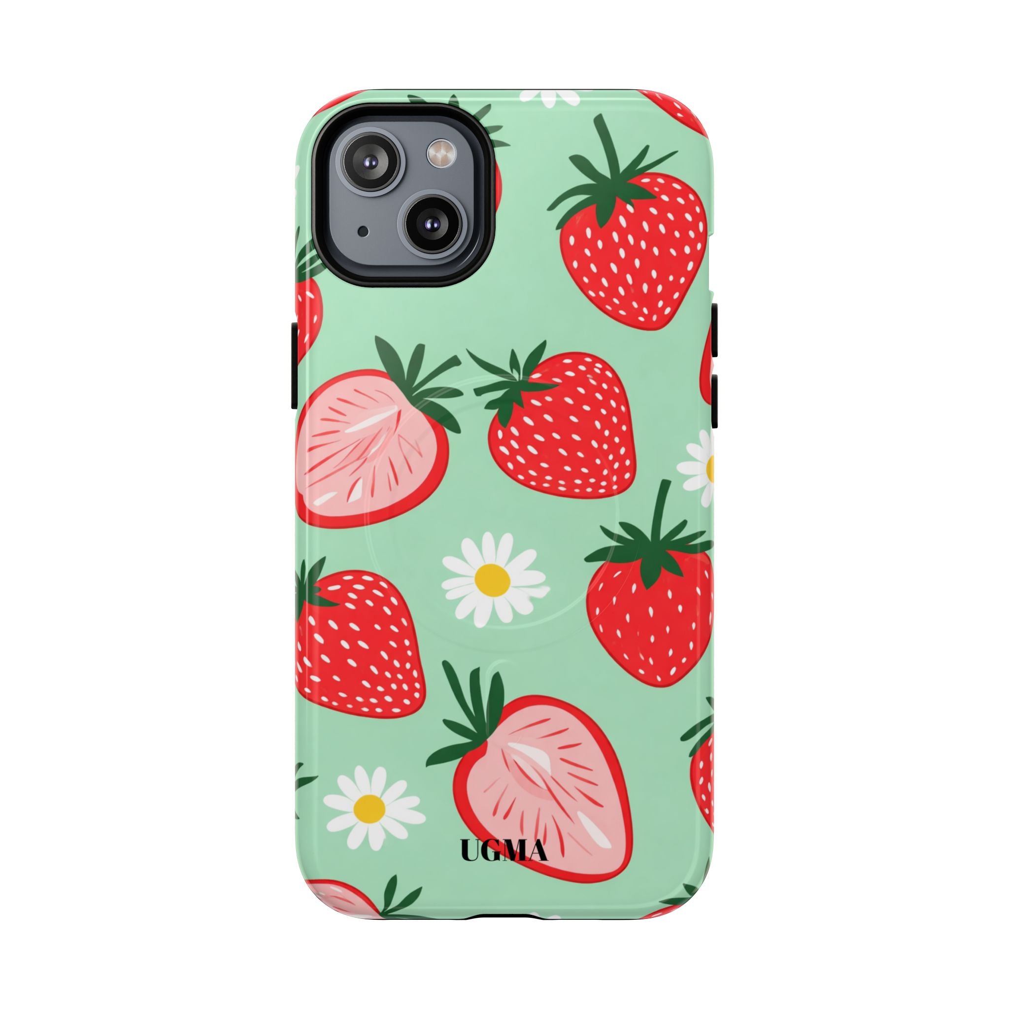 Strawberry Daisy Tough Magnetic Phone Case — Protective Floral iPhone Cover