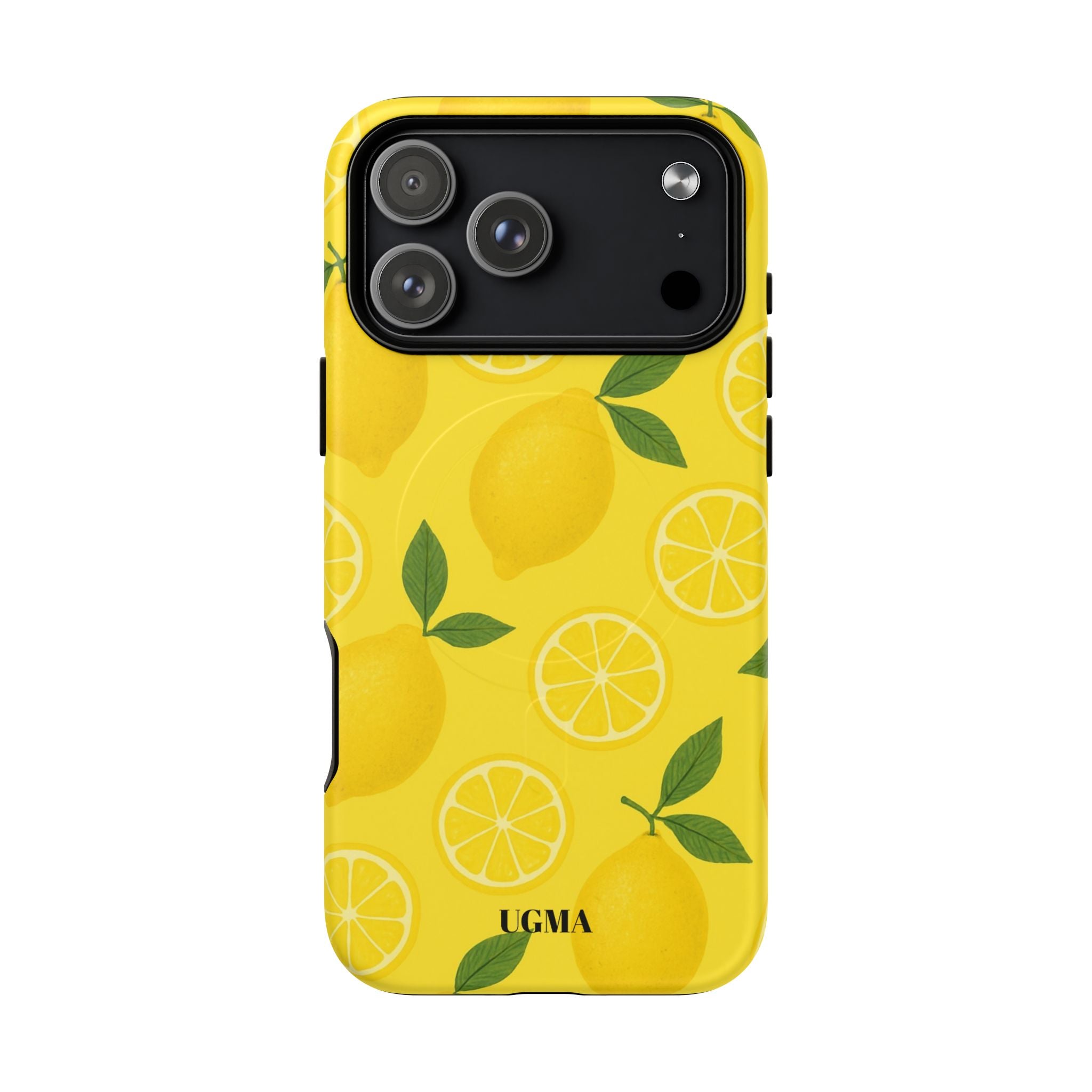 Lemon Pattern Tough Magnetic Phone Case — Bright Citrus Protective Cover